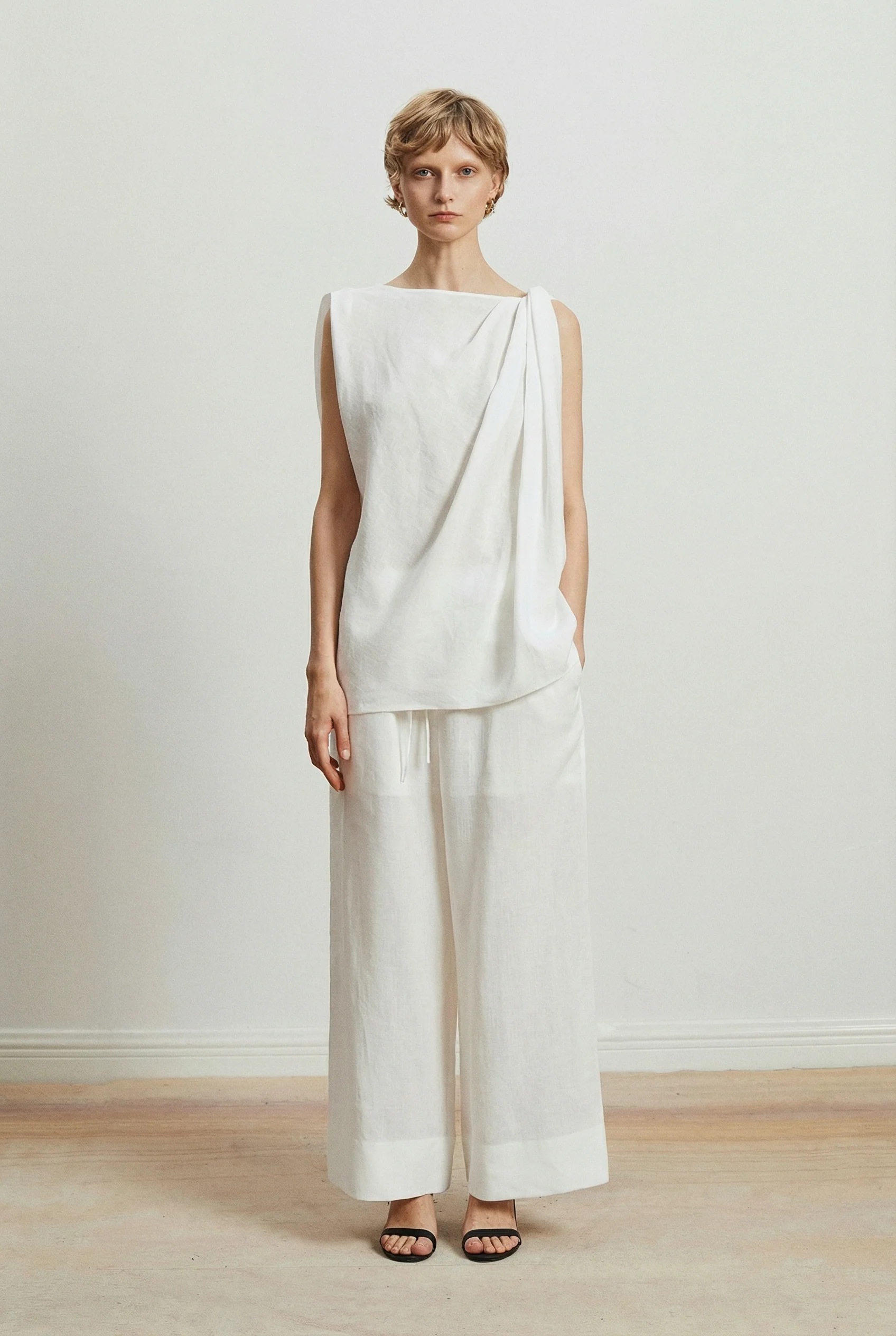 Drawstring Wide-Leg Pants - Image 4