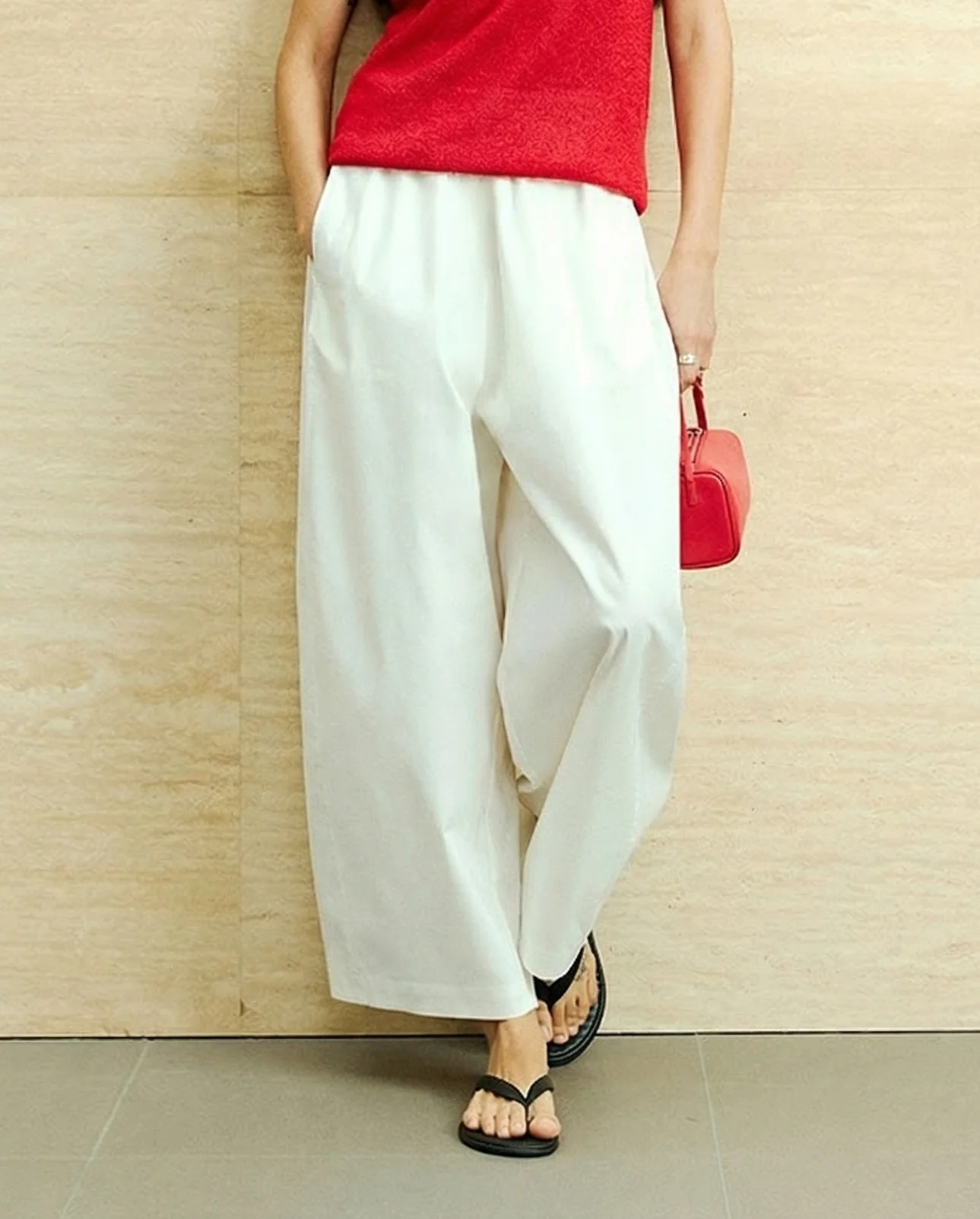 Drawstring Wide-Leg Pants