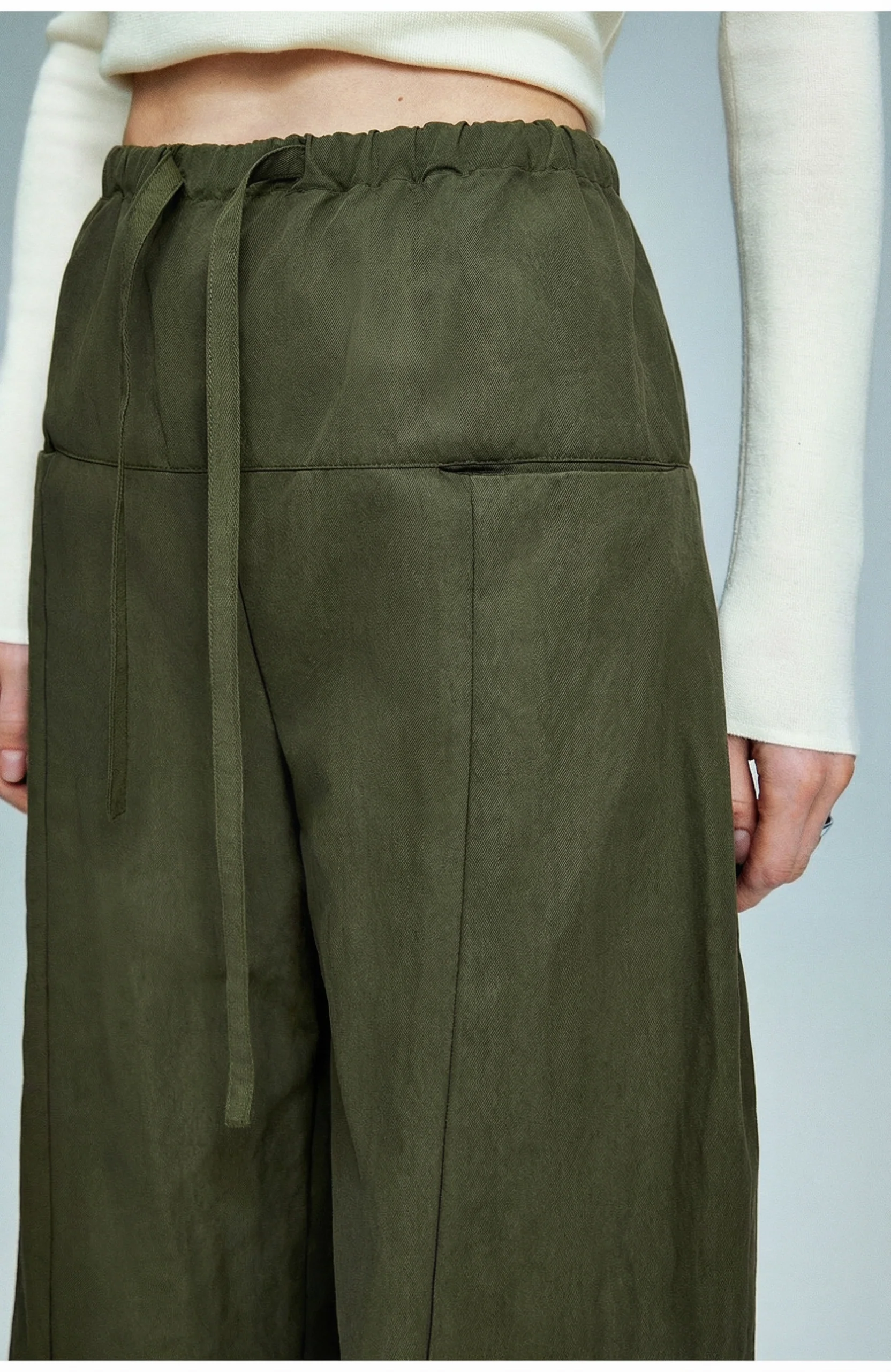 Drawstring Wide-Leg Pants - Image 3
