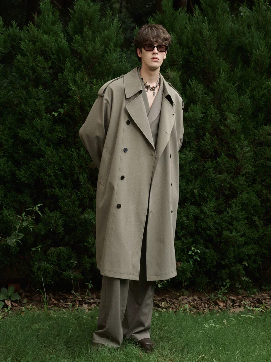 Dual-Length Double-Breasted Trench Coat - Image 2