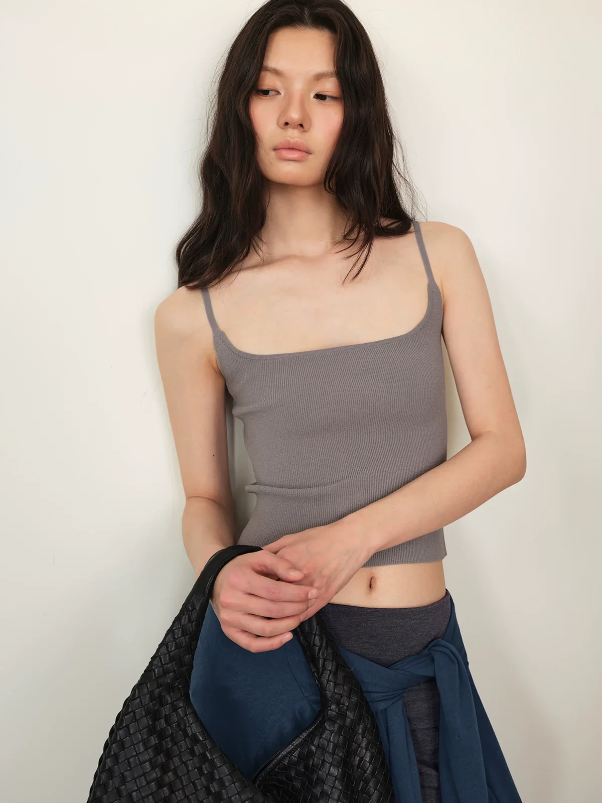 Dual-Neck Ribbed Knit Camisole - Image 3