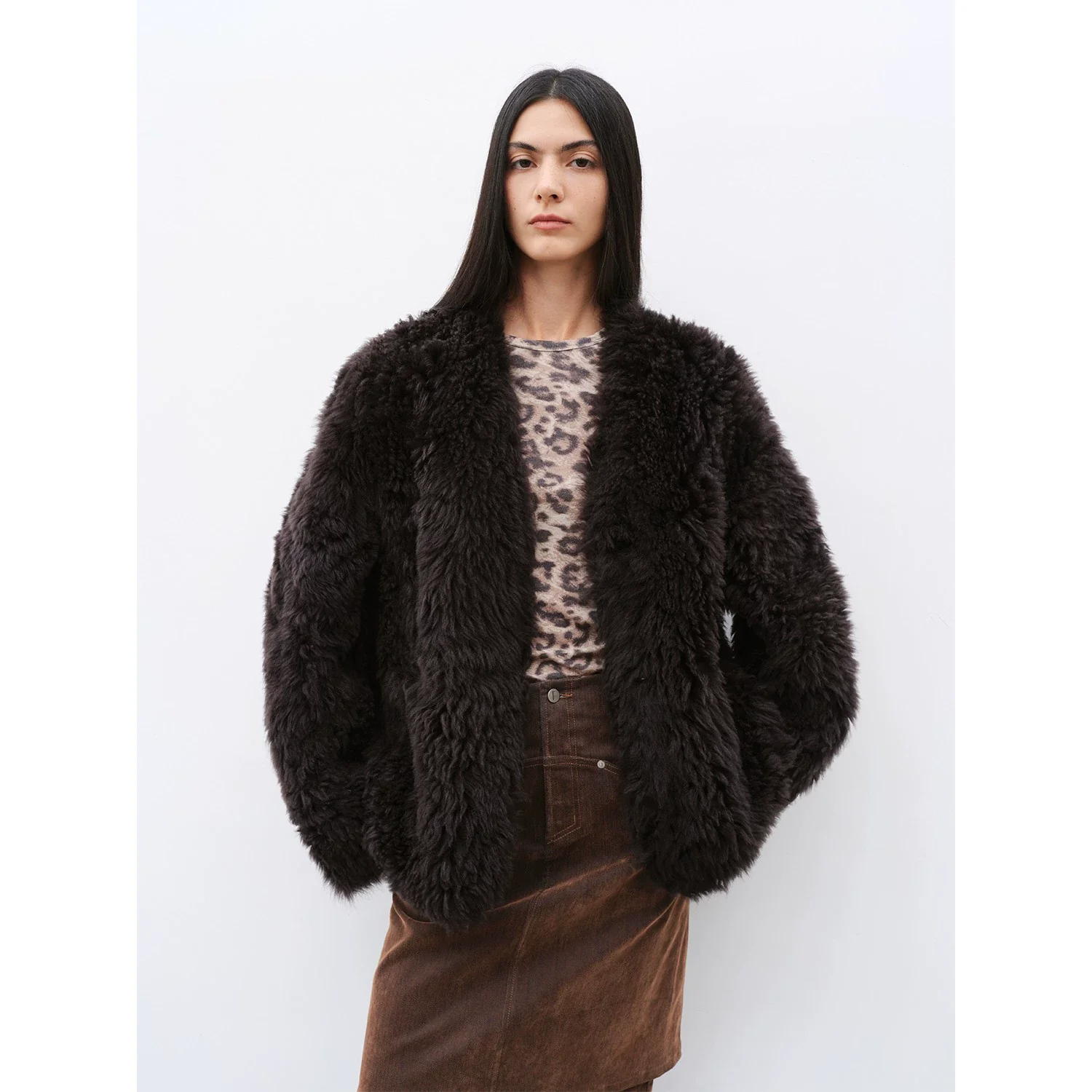 Dual-Sided Stand-Up Fur Coat - Image 11