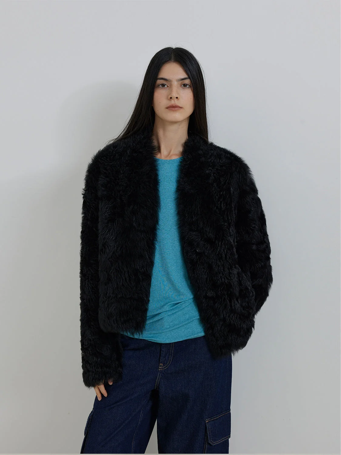 Dual-Sided Stand-Up Fur Coat - Image 3