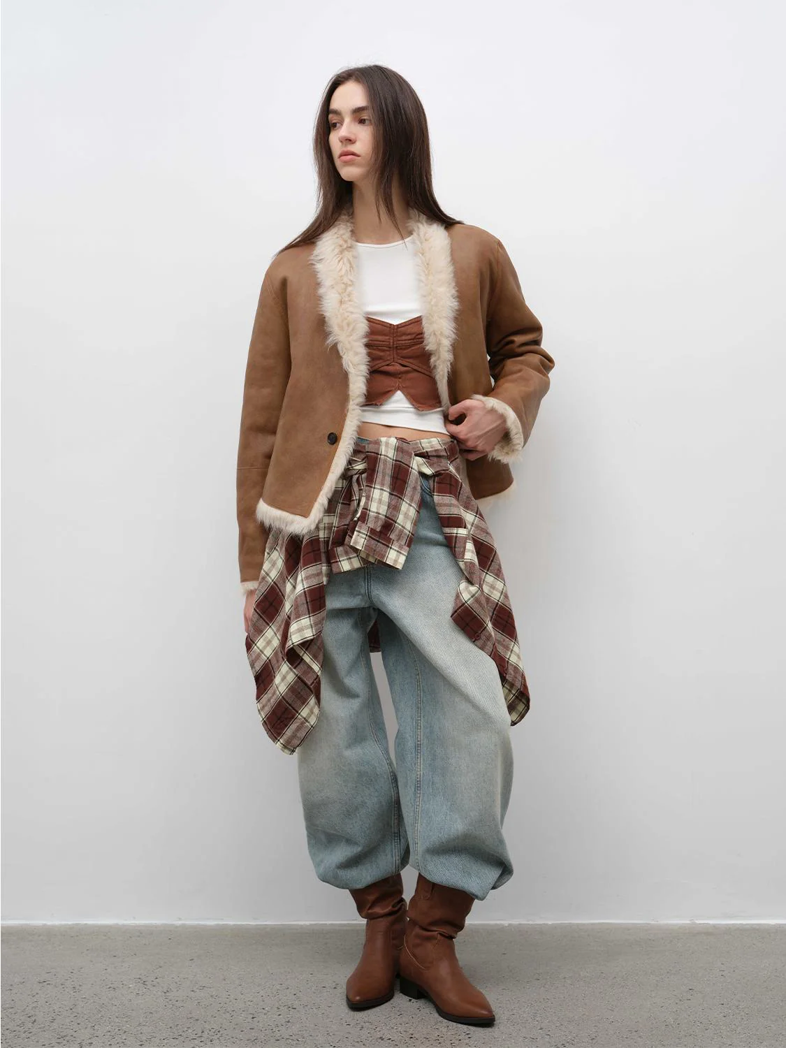 Dual-Sided Stand-Up Fur Coat - Image 4