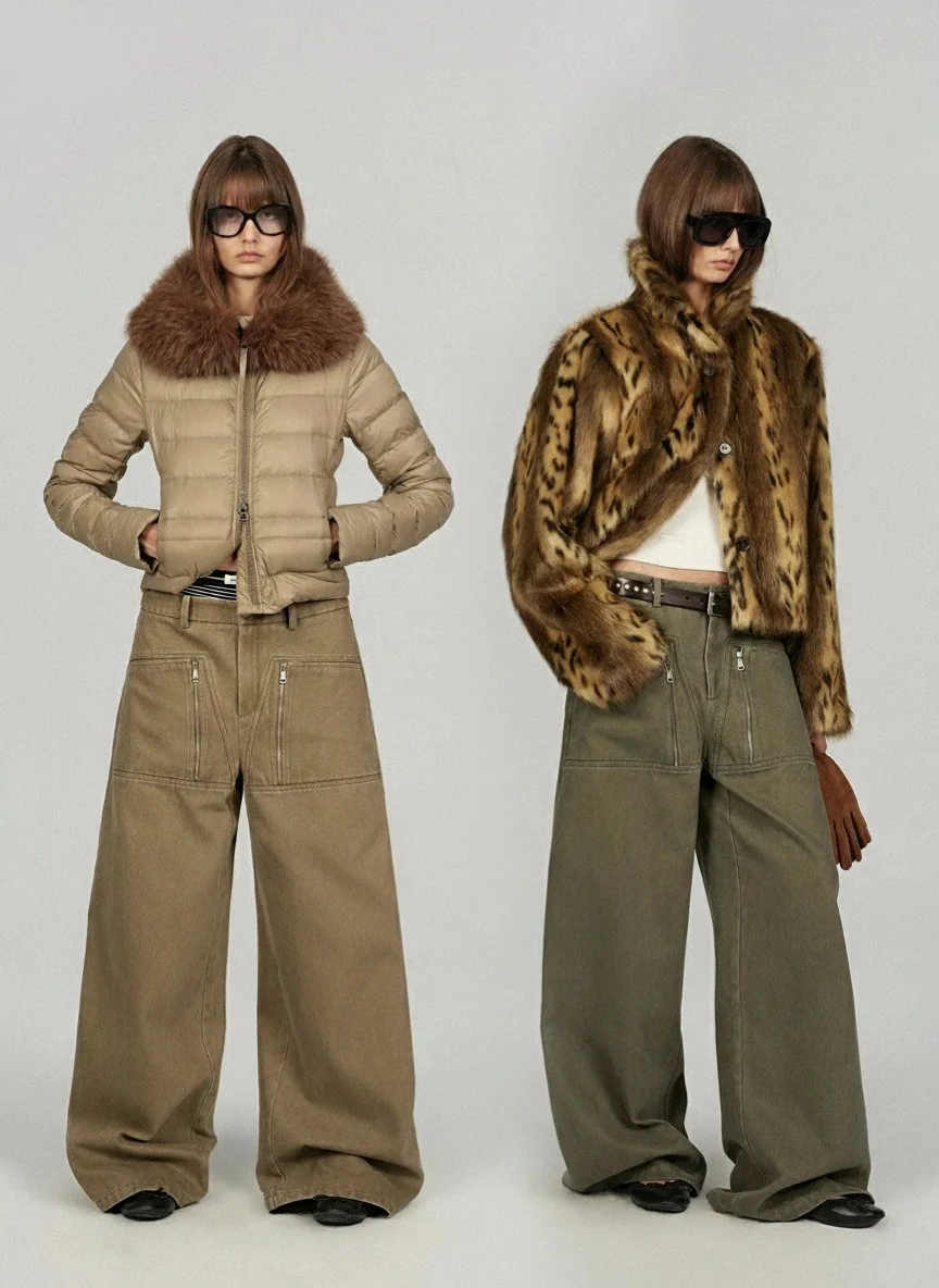 Dual-Zip Utility Wide-Leg Jeans - Image 7