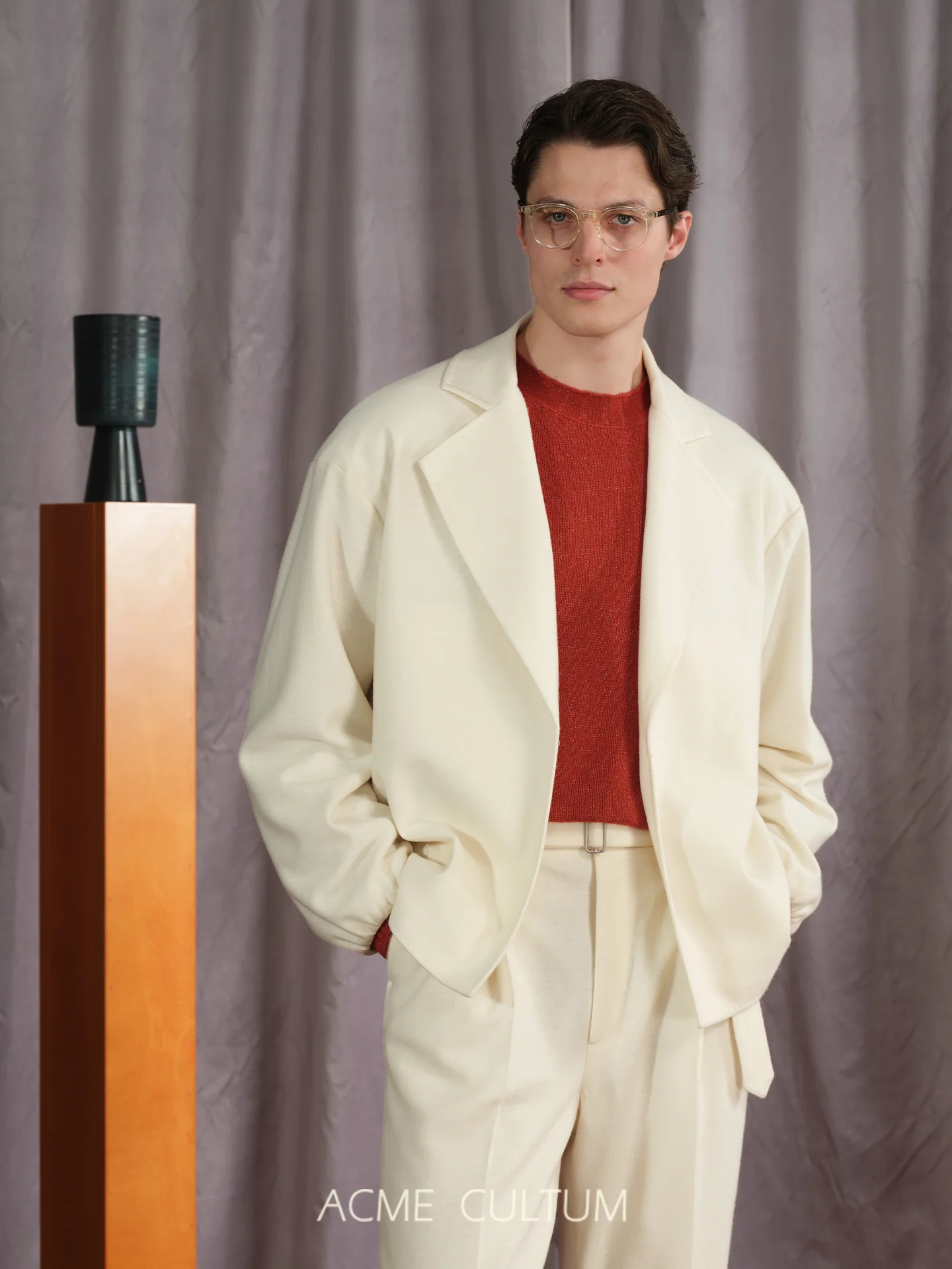 Easy-Care Wool Knit Unstructured Blazer