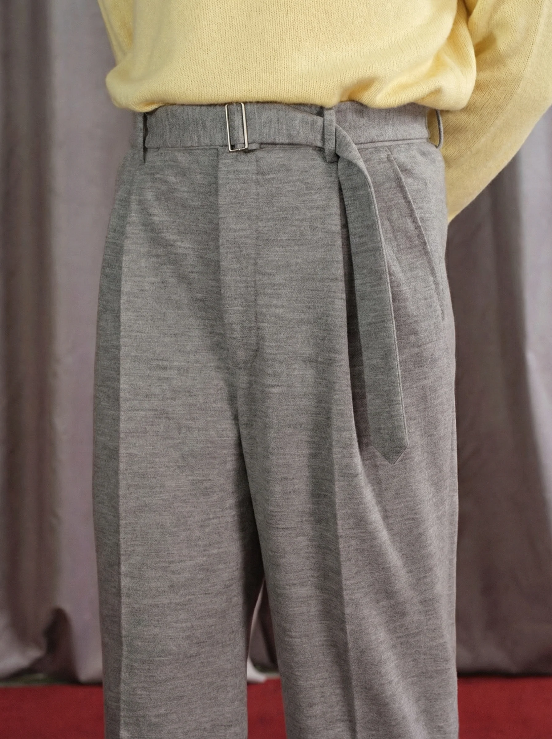 Easy-Care Wool Pleated Trousers - Image 7