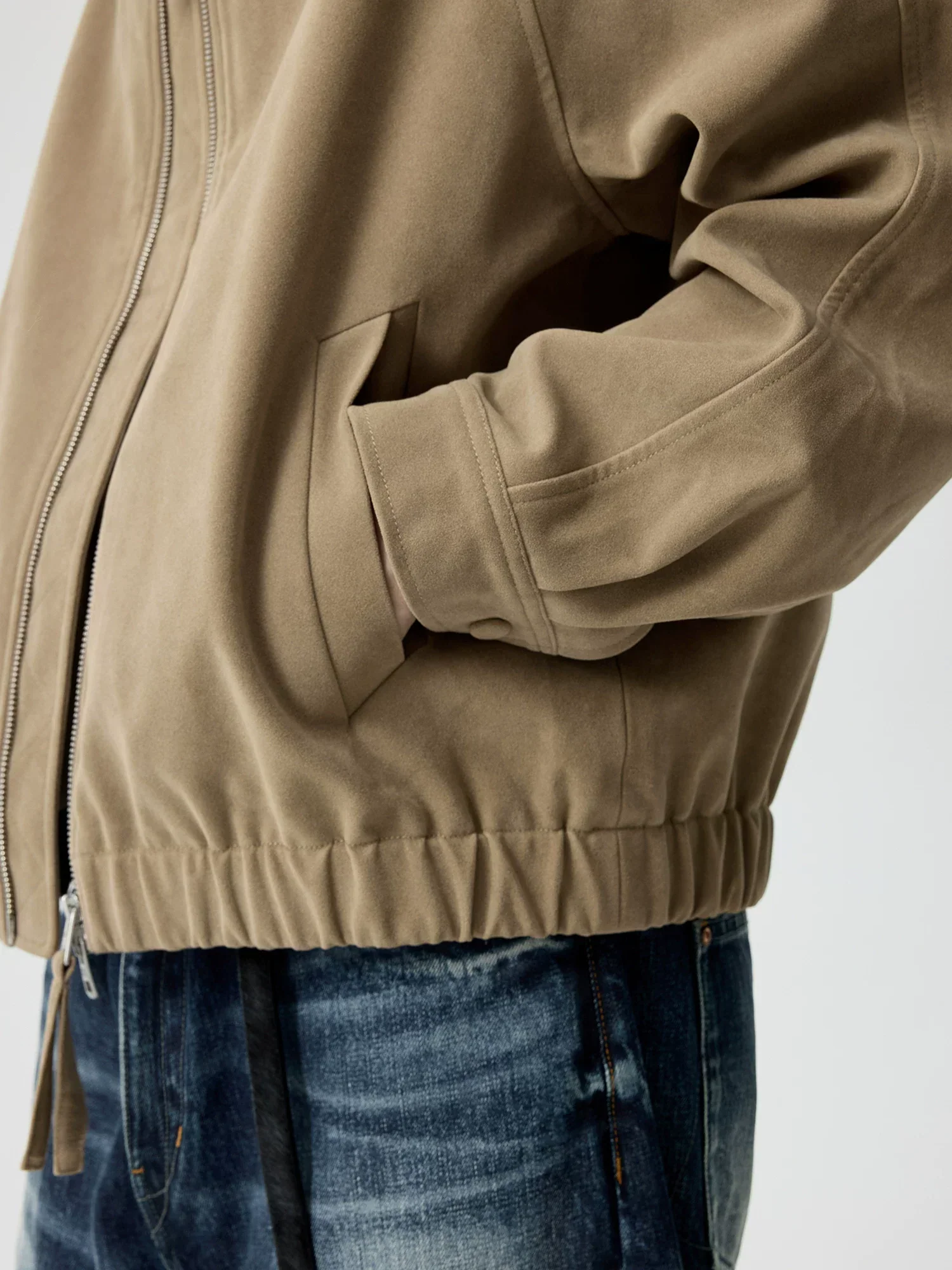 Eco Suede Zip Blouson - Image 3