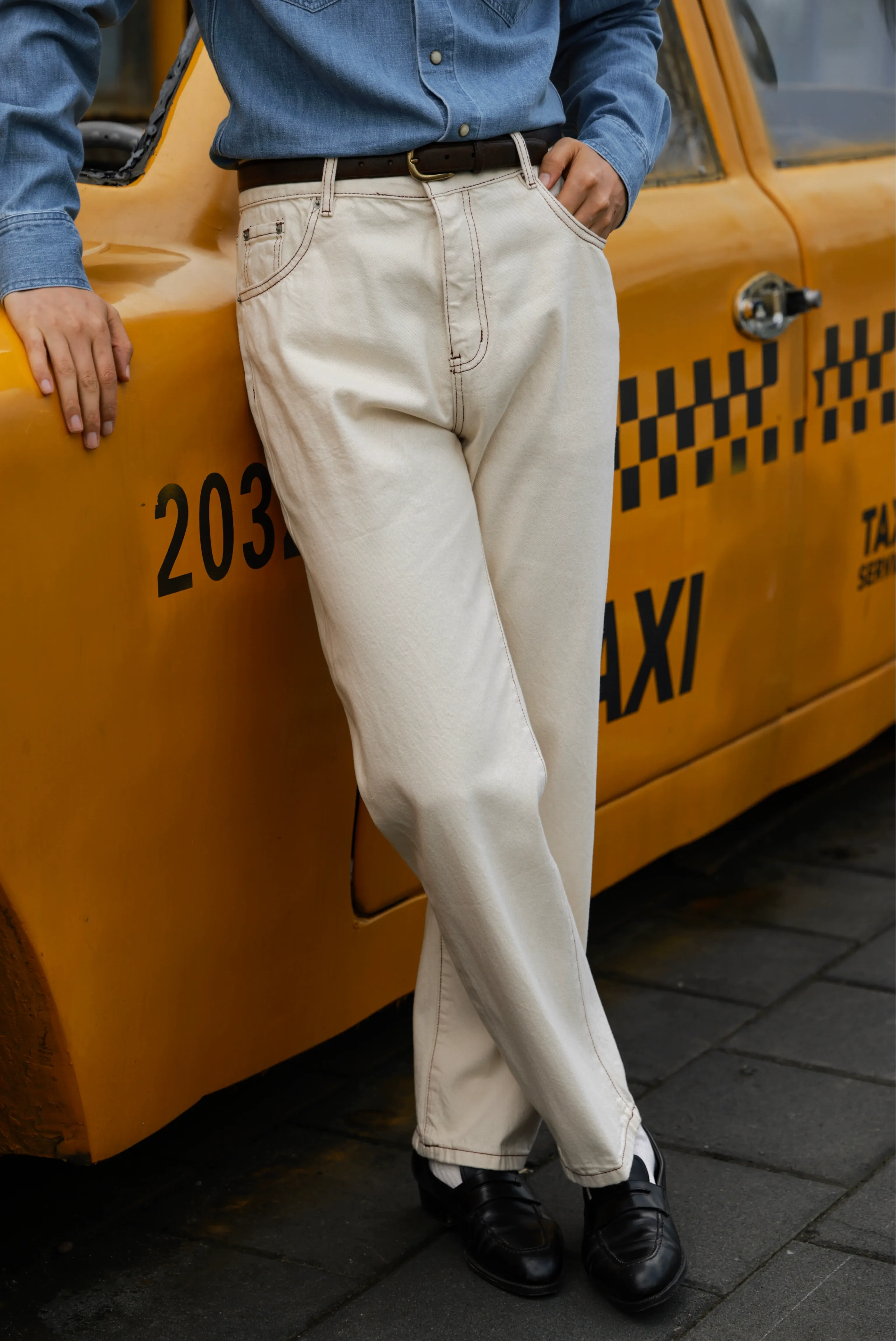 Ecru Japanese Selvedge Straight Jeans - Image 5
