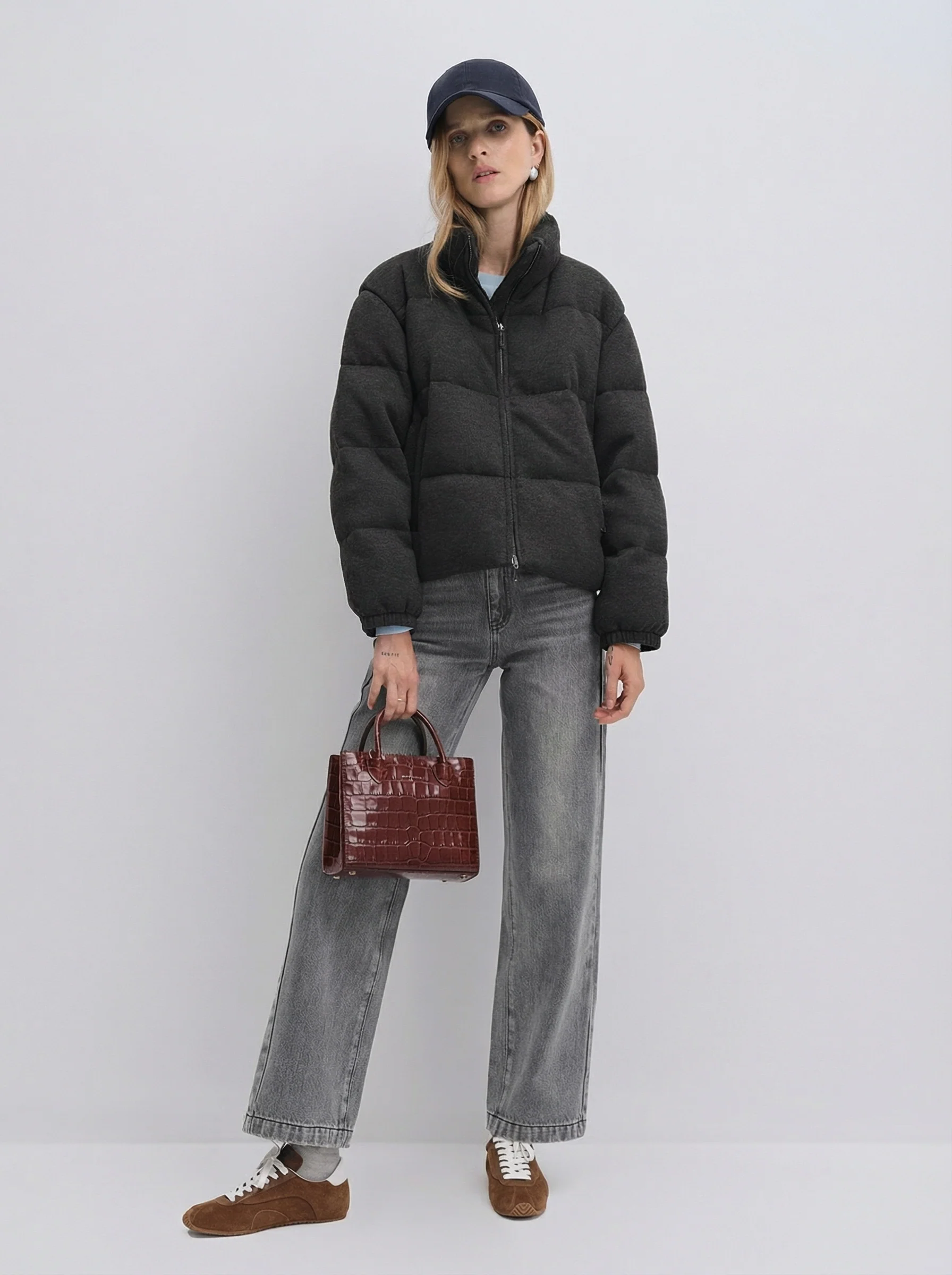 Effie Stand-Collar Short Goose Down Puffer - Image 4