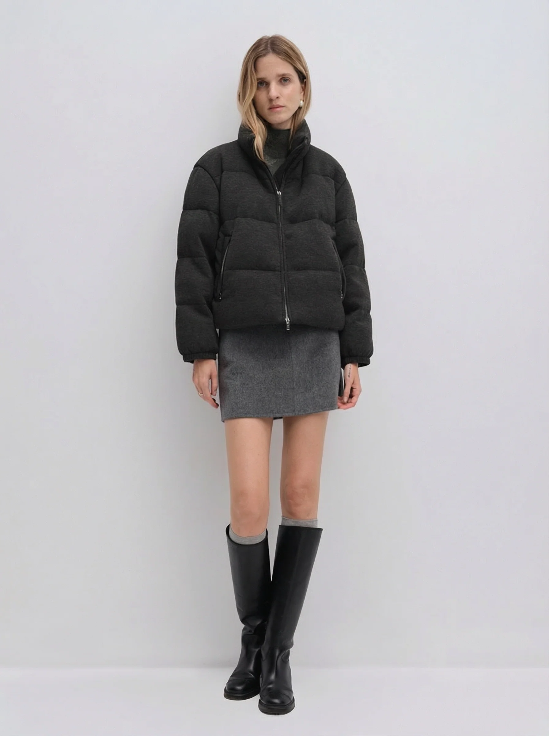 Effie Stand-Collar Short Goose Down Puffer - Image 7