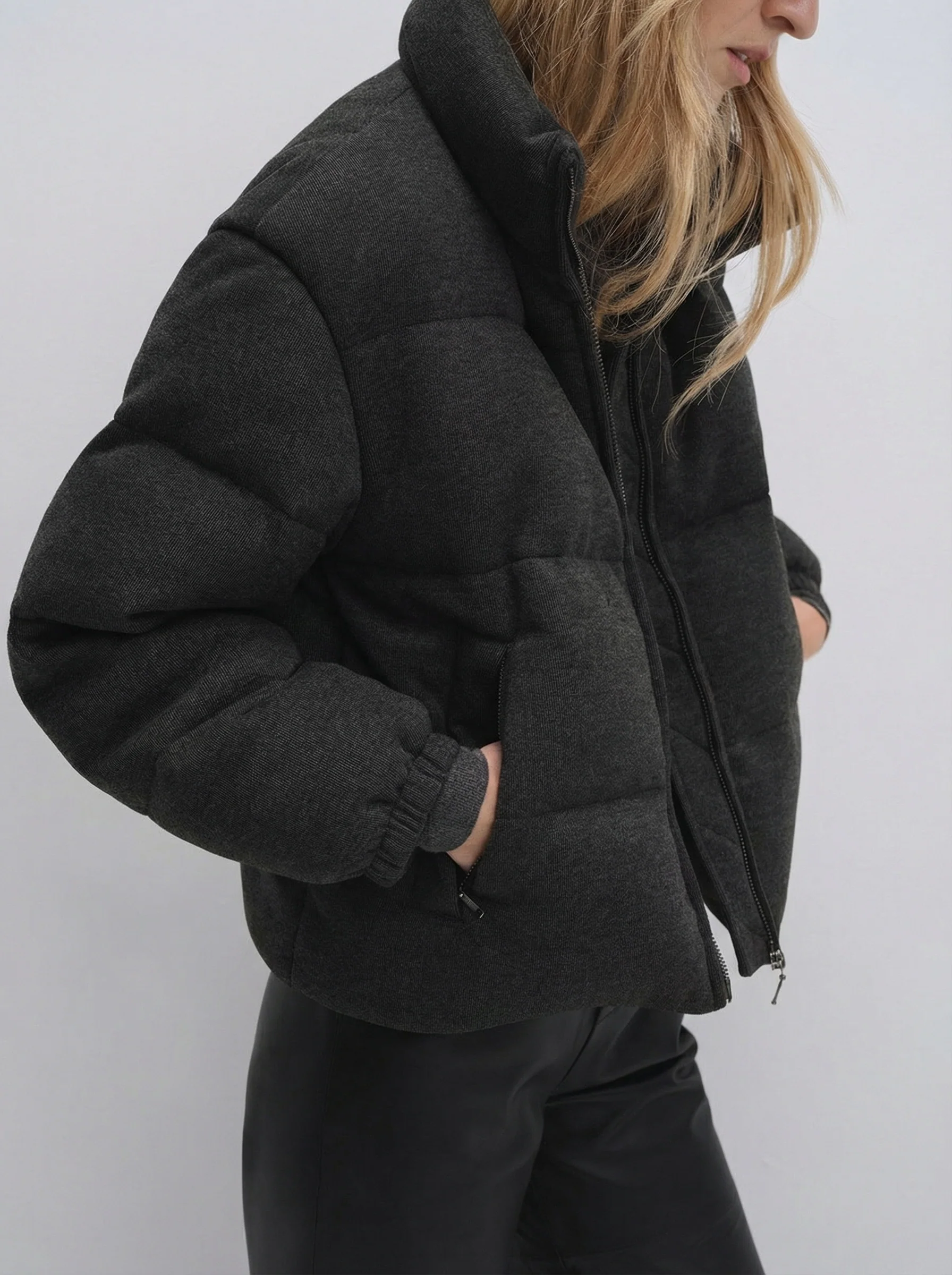 Effie Stand-Collar Short Goose Down Puffer - Image 8