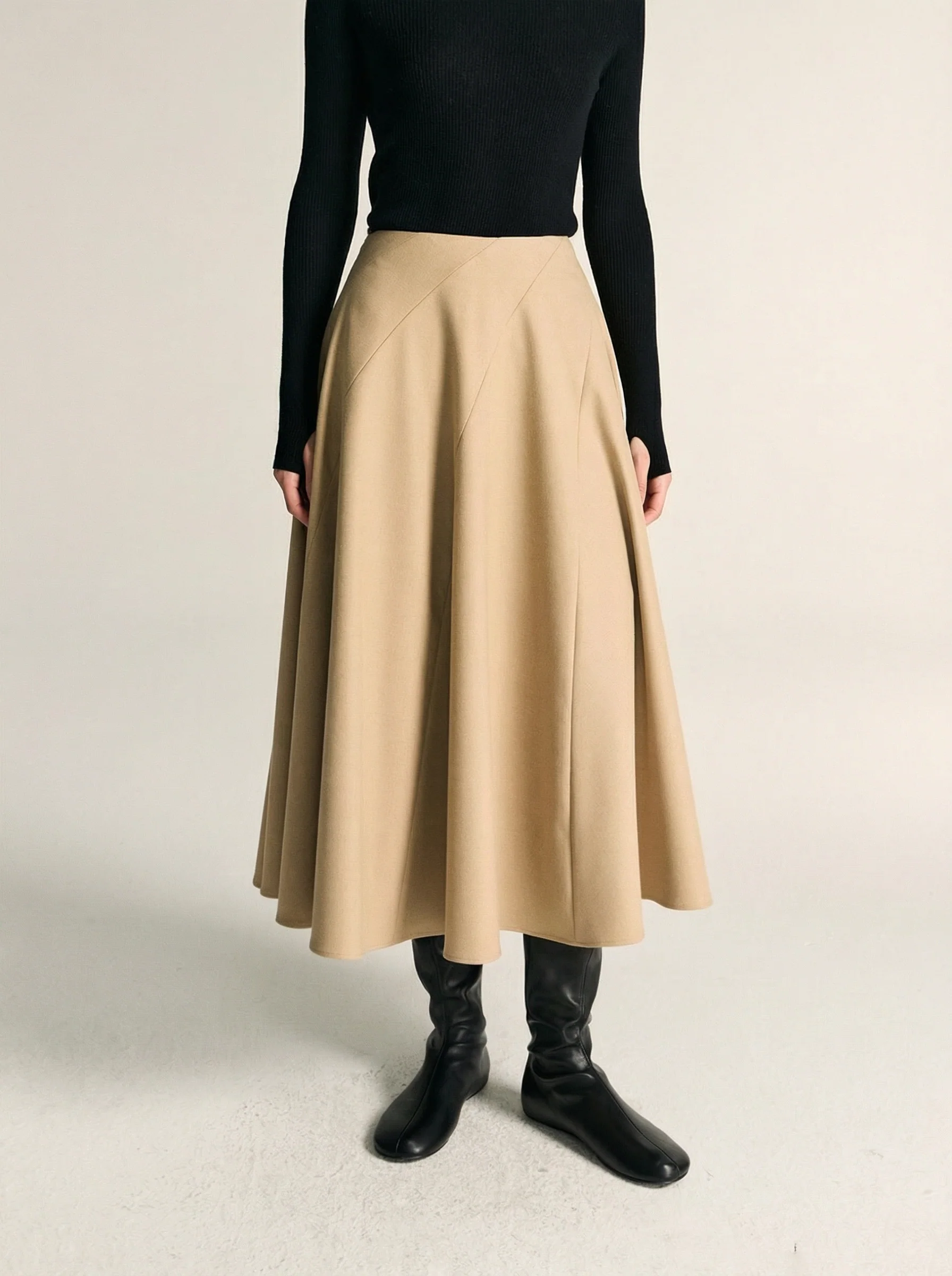 Eight-Panel A-Line Midi Skirt - Image 2