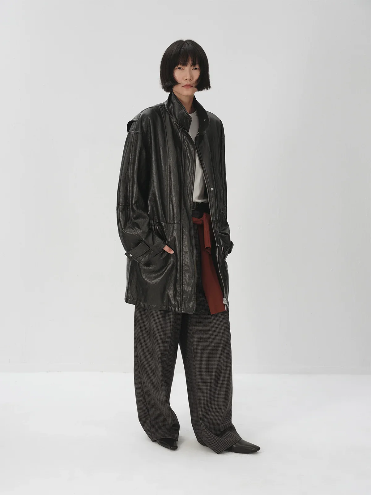 Elastic-Back Wool-Blend Wide-Leg Trousers - Image 2