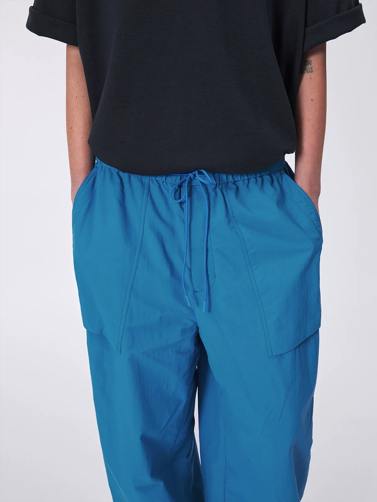 Elastic Drawstring Loose Pants - Image 3