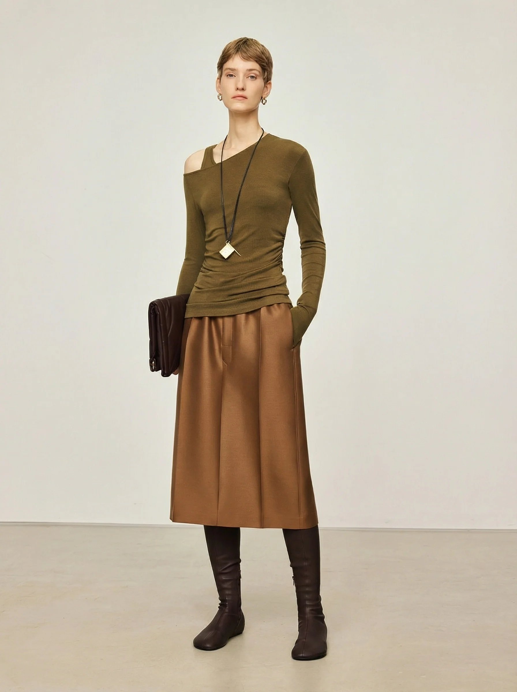 Elastic Waist Midi Skirt - Image 6