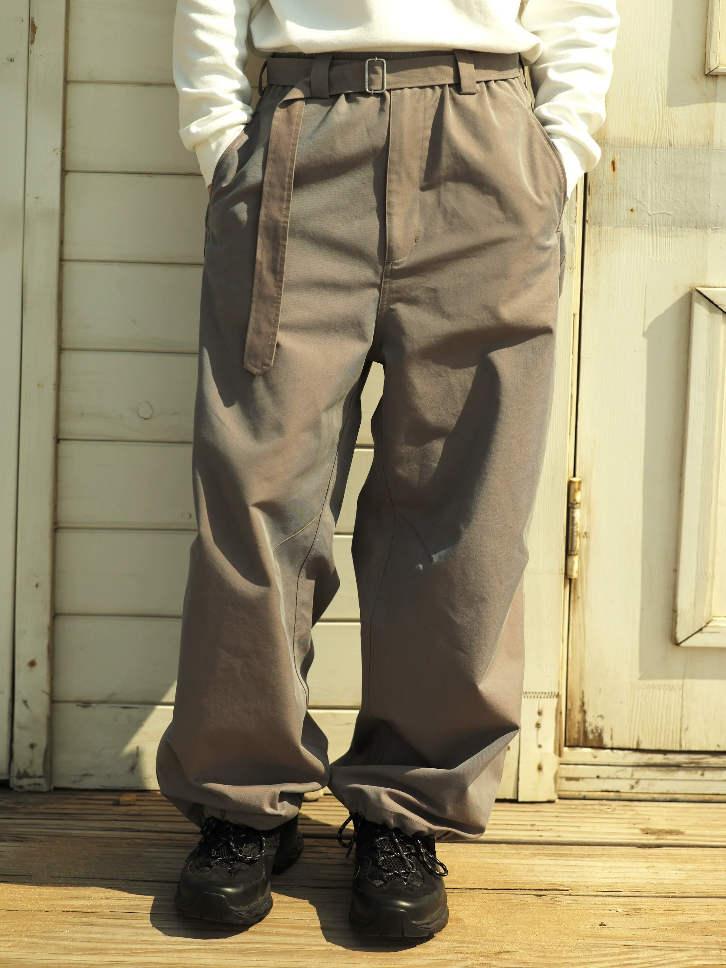Elastic-Waist Wide-Leg Trousers