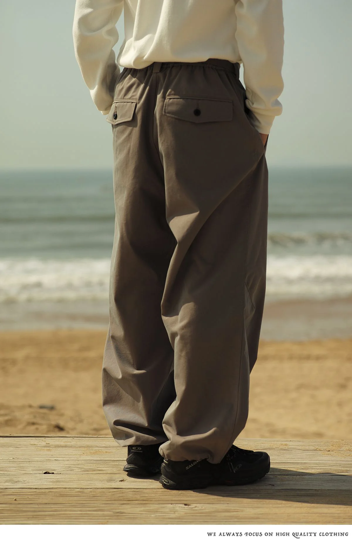 Elastic-Waist Wide-Leg Trousers - Image 7