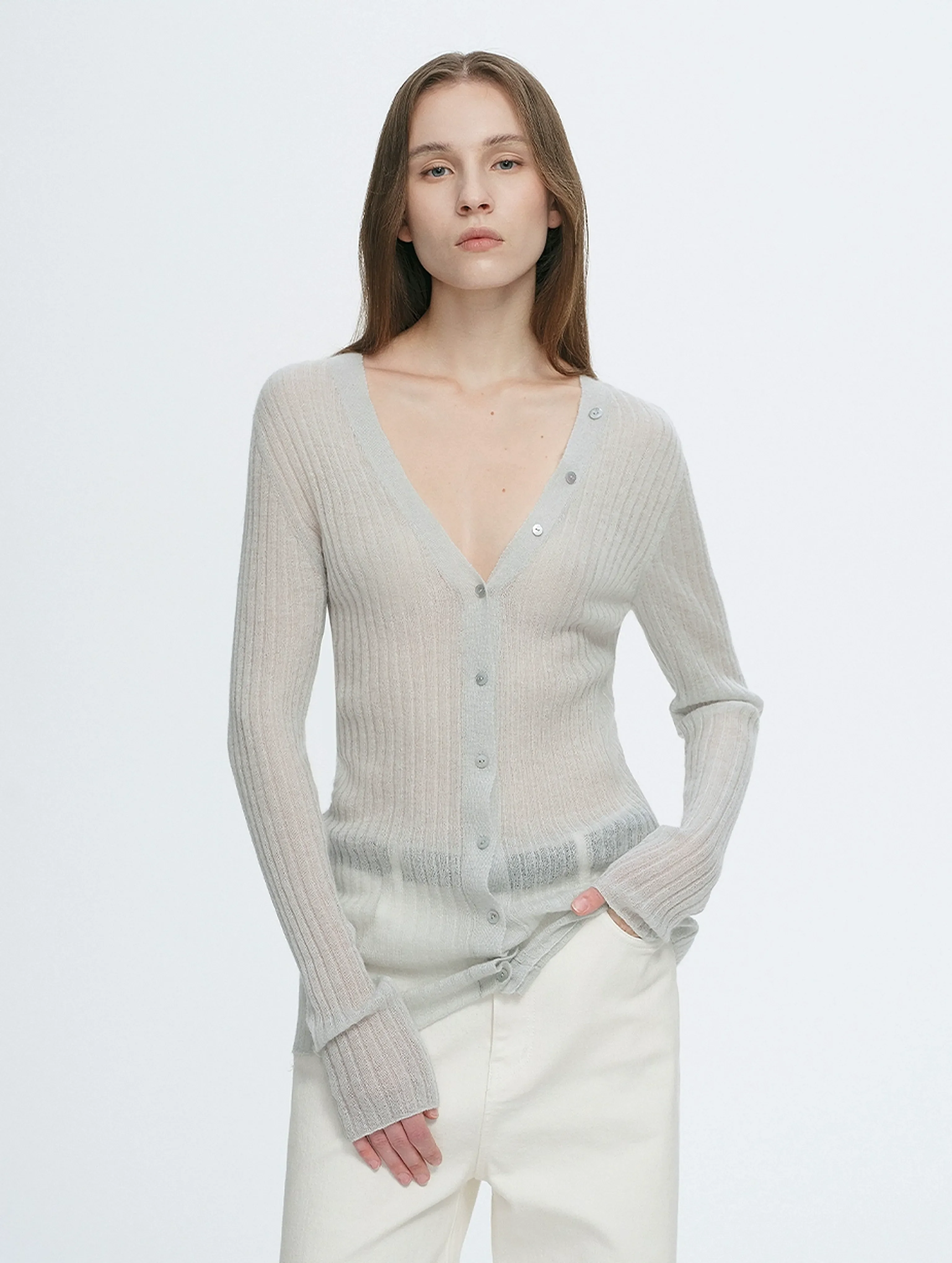 Elegance Mohair Knitted Cardigan - Image 6