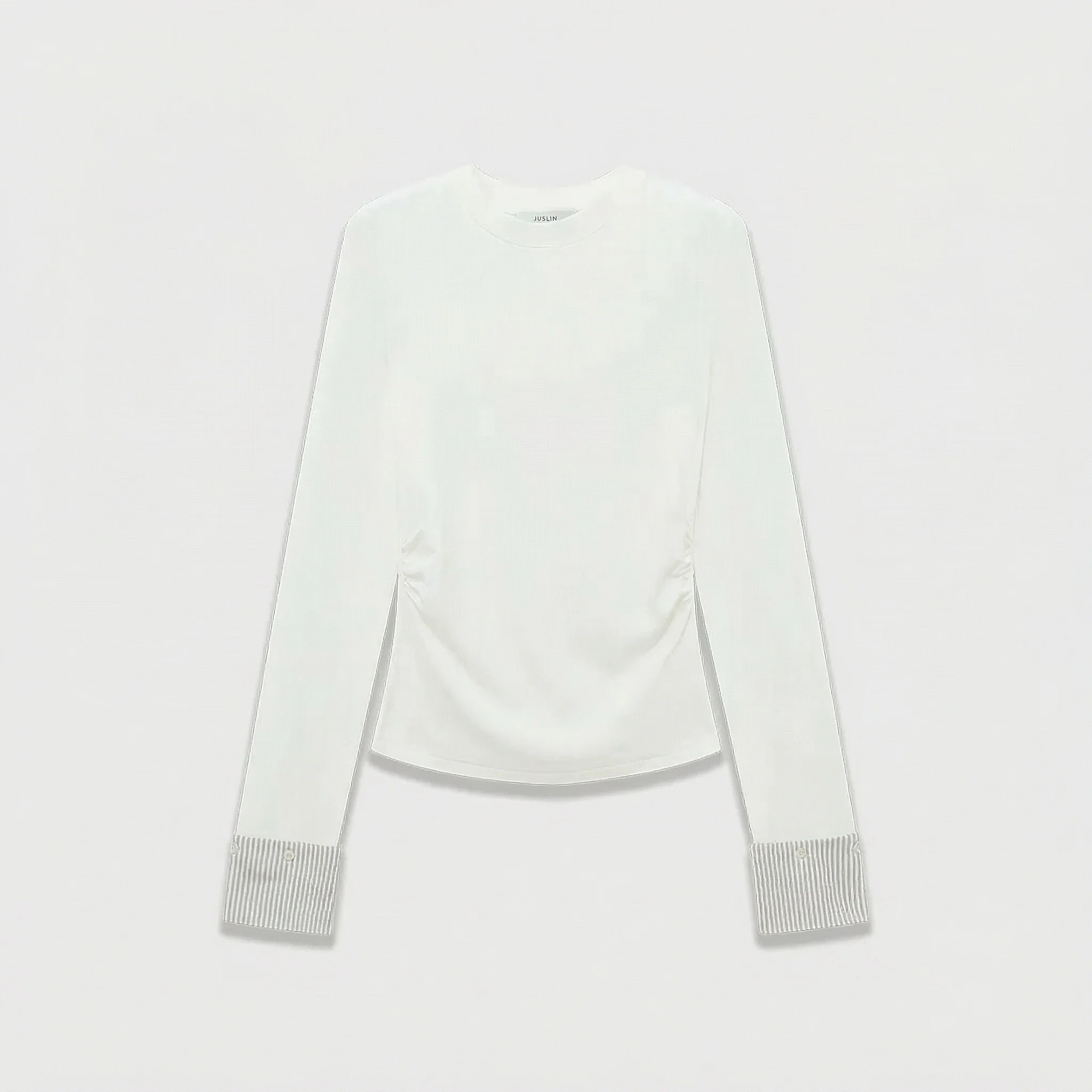 Elegant Contrast-Cuff Top - Image 6