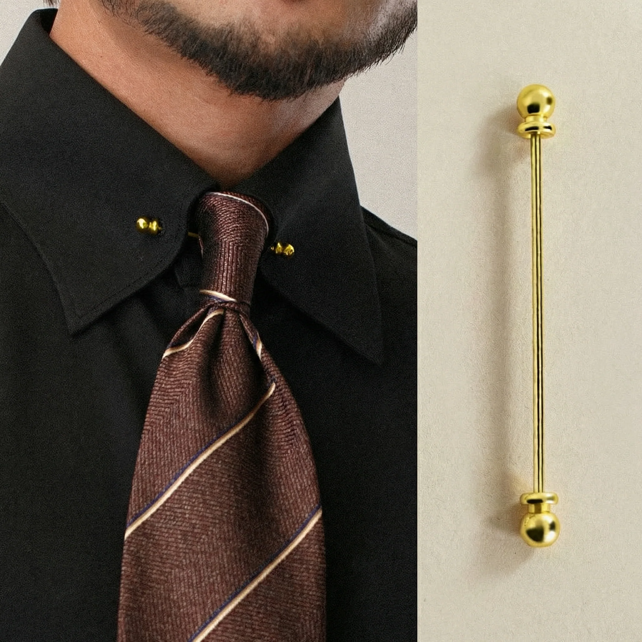 Elegant Dual-Tone Collar Pins - Image 8