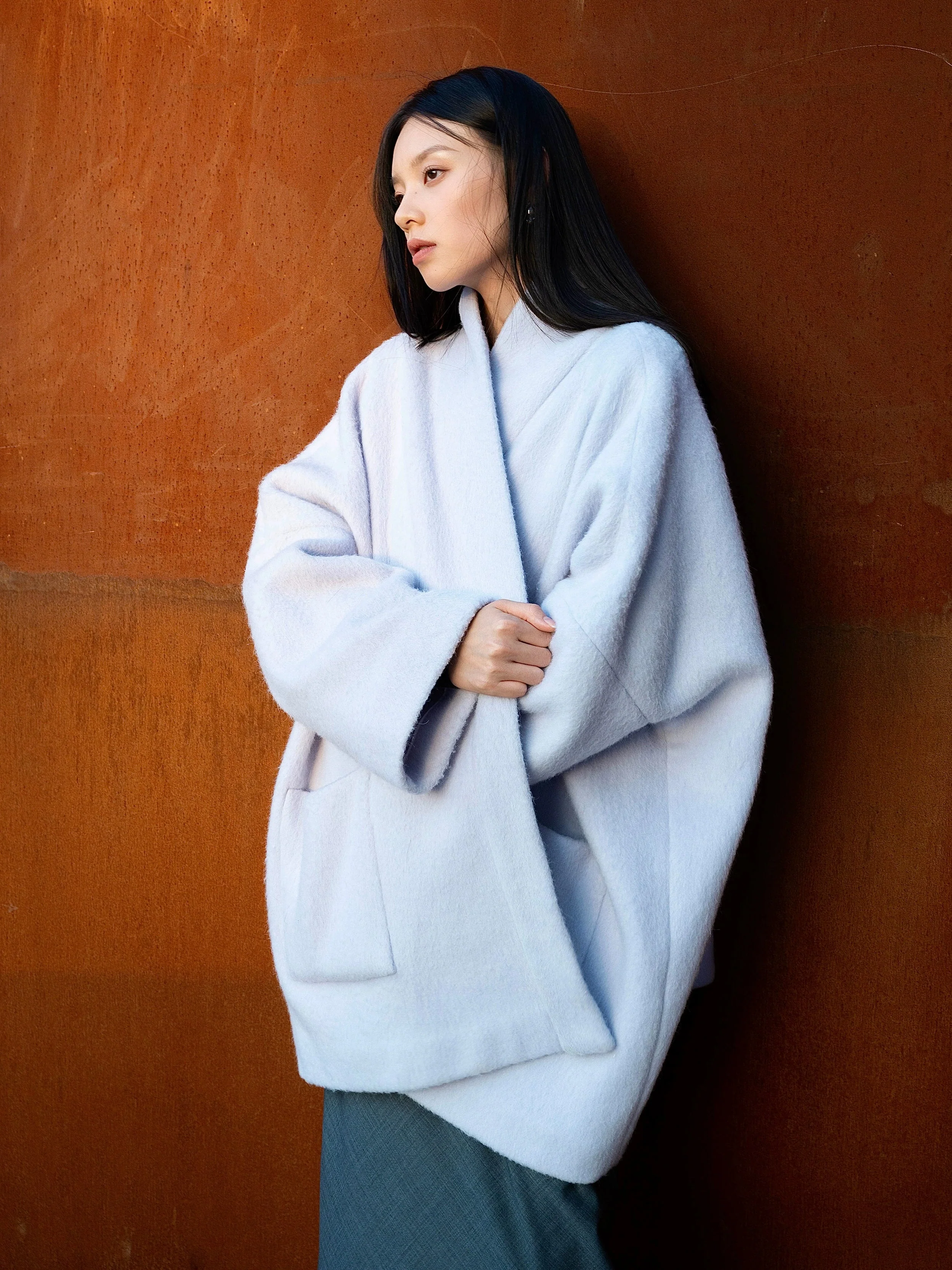 Elegant Oversized Shawl Coat - Image 2