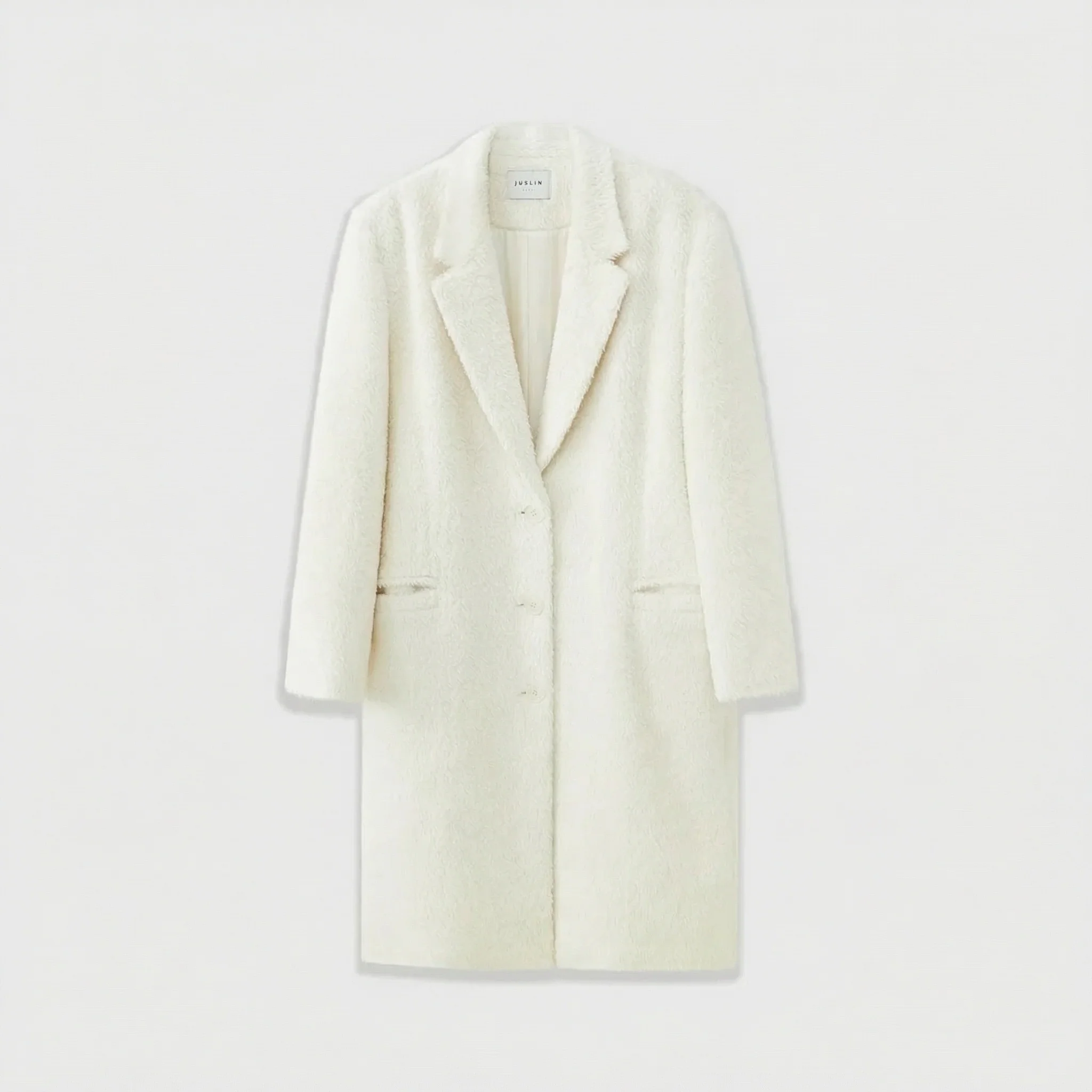 Elegant Textured Wool Coat - Image 5