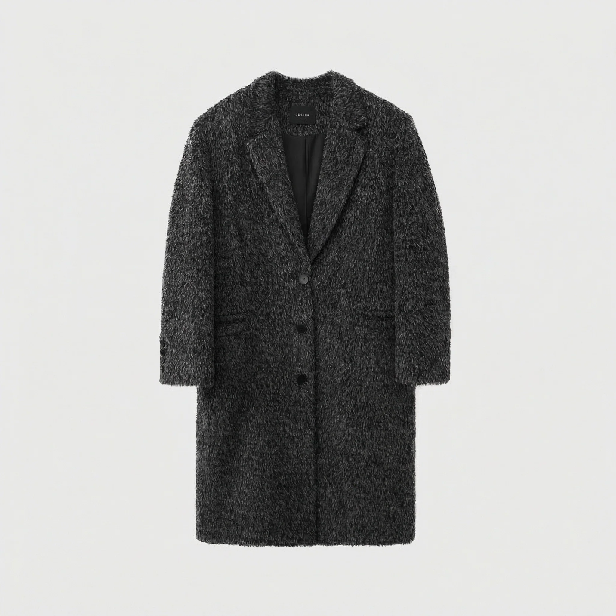 Elegant Textured Wool Coat - Image 7