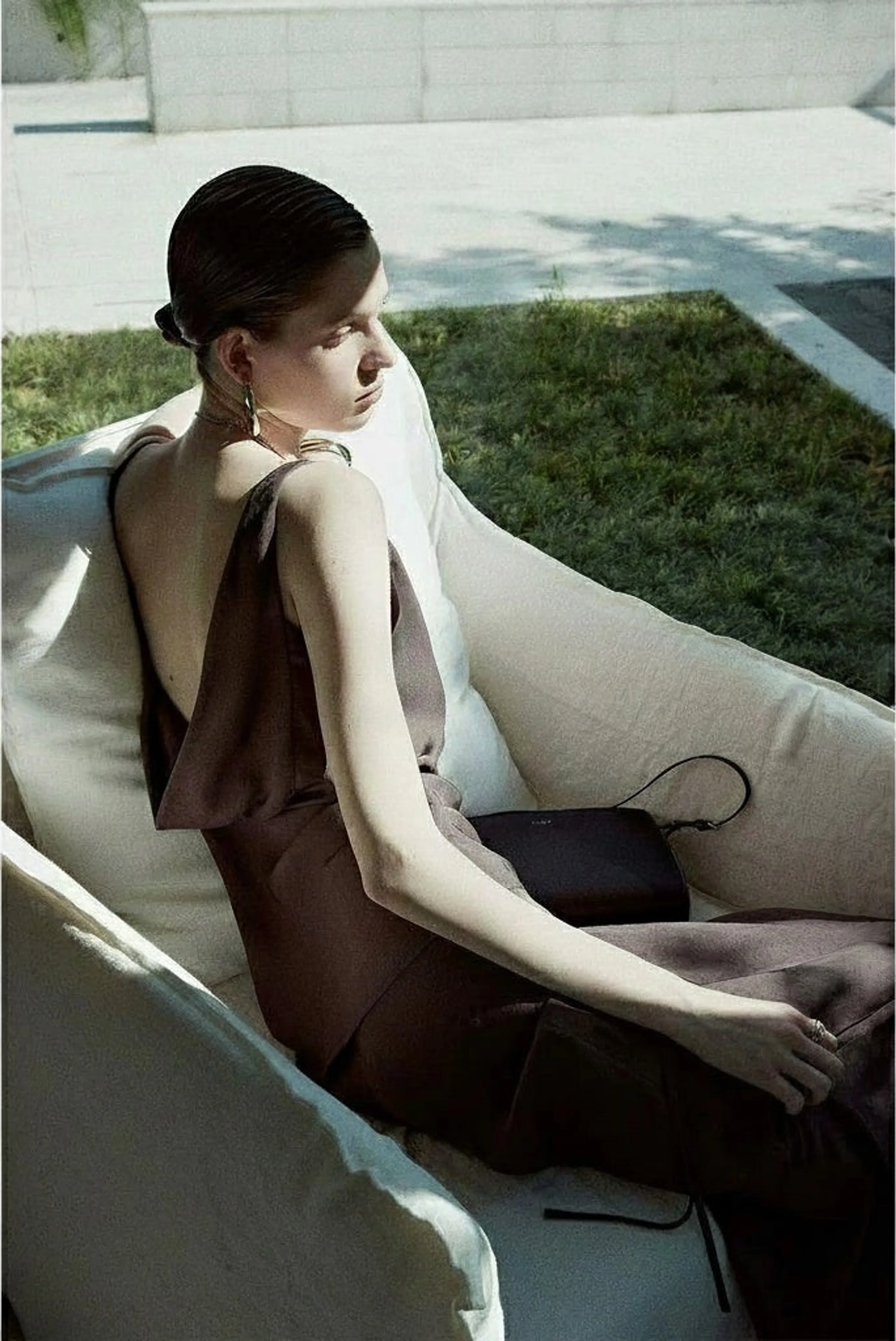 Elegant Twill Acetate Midi Dress