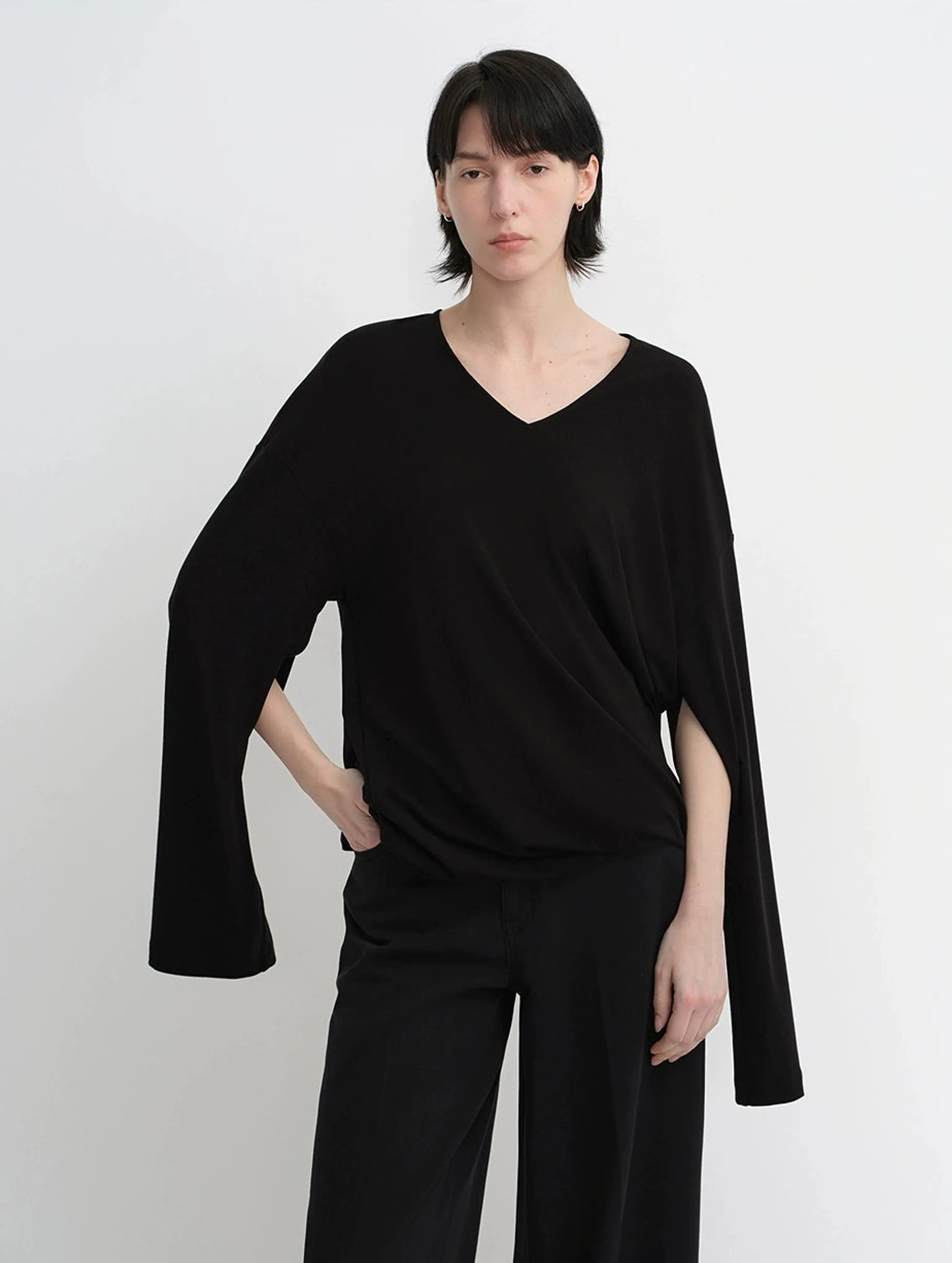 Elegant Two-Way V-Neck Top - Image 8