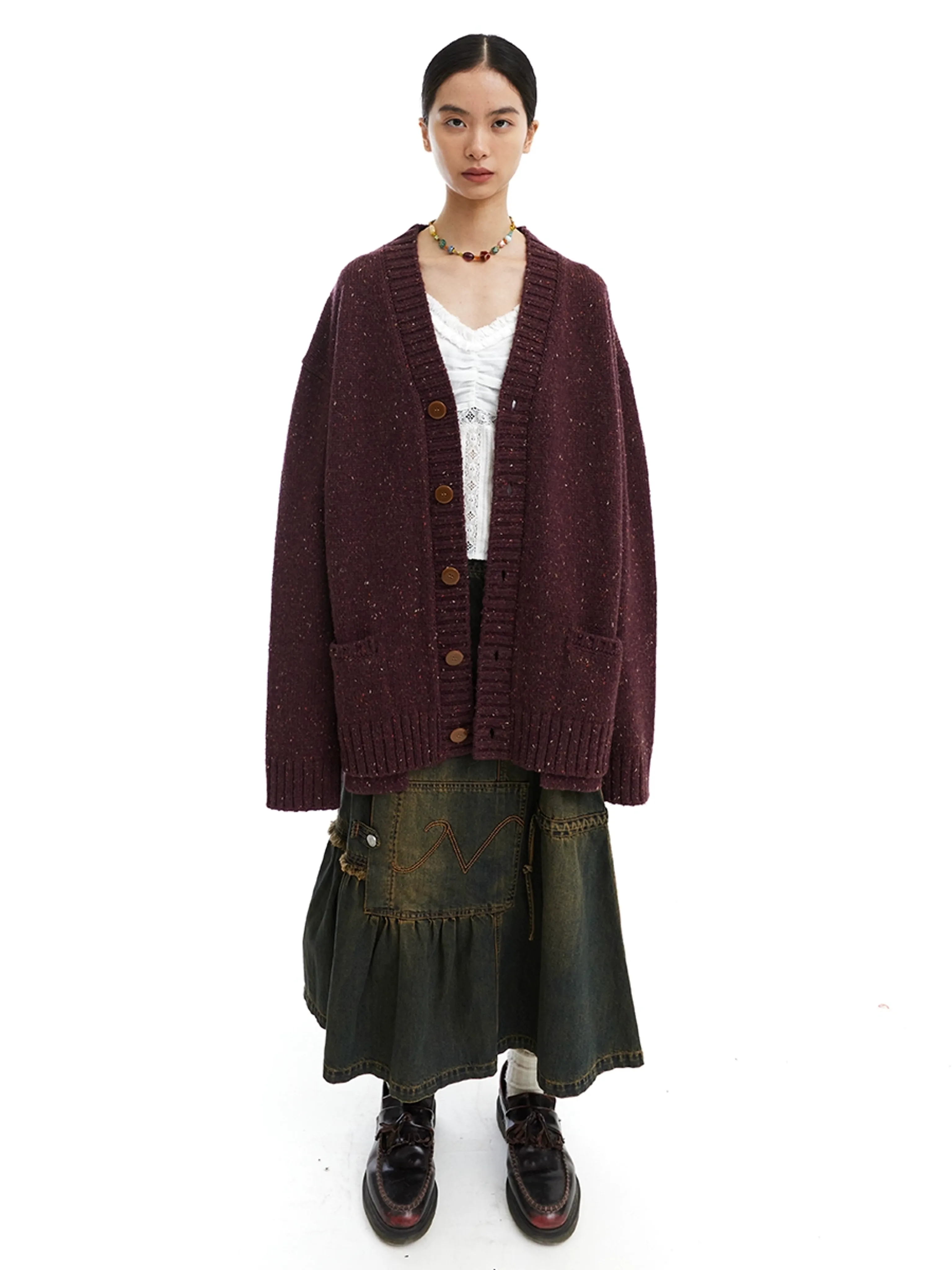 Elegant Yarn-Dyed Wool Cardigan - Image 5