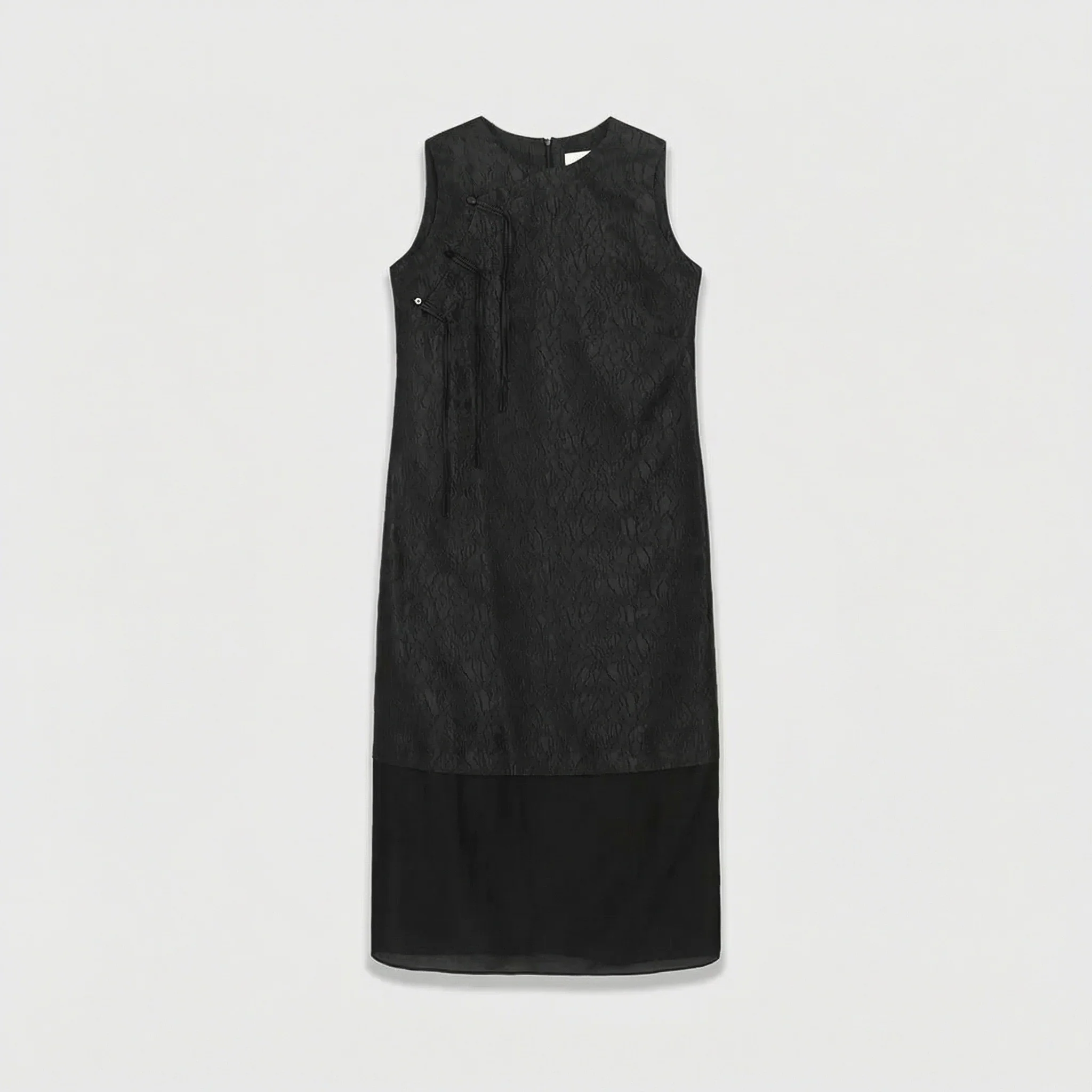 Embossed Lace Sleeveless Dress - Image 5