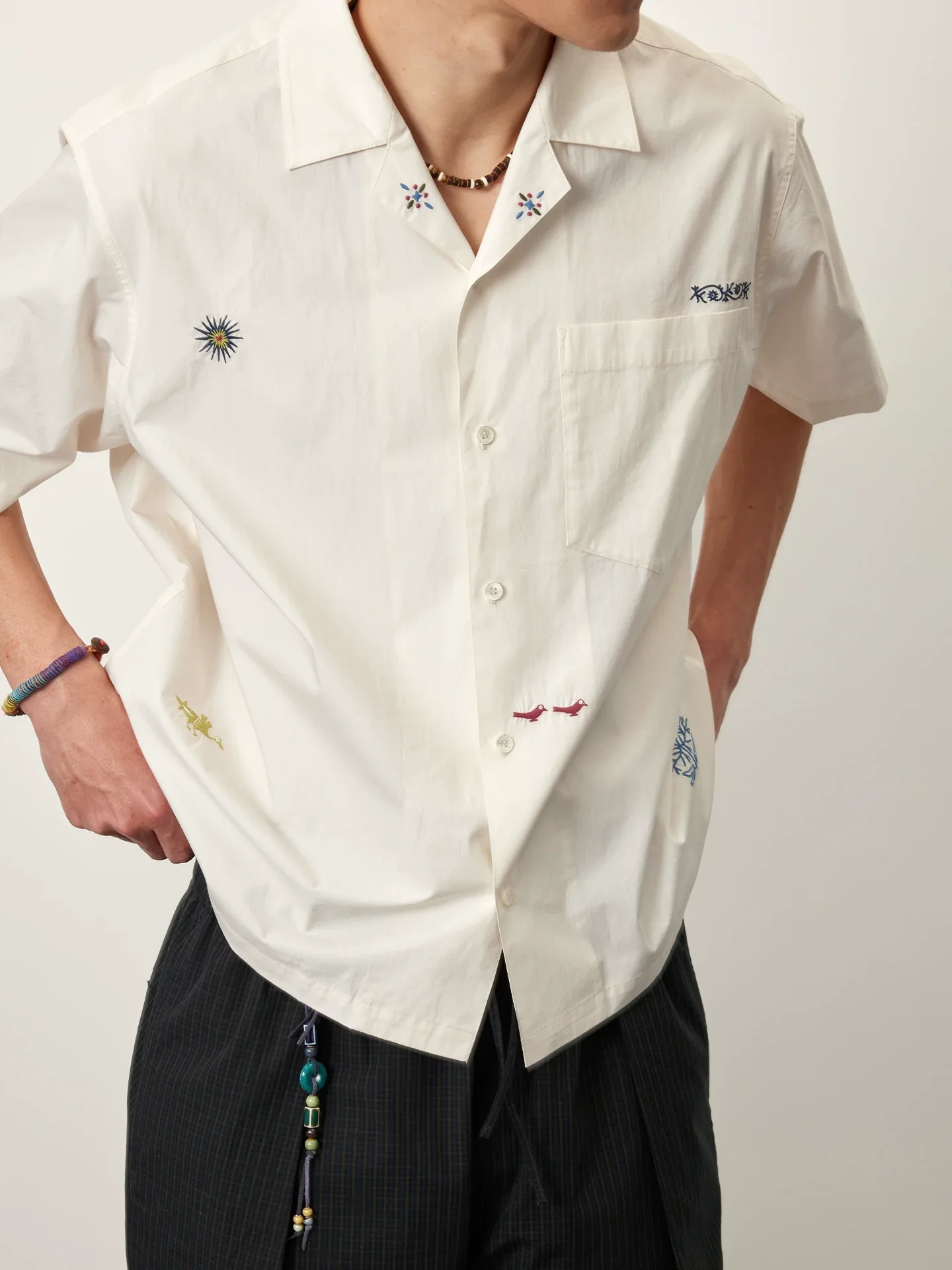 Embroidered Cuban Collar Shirt - Image 5