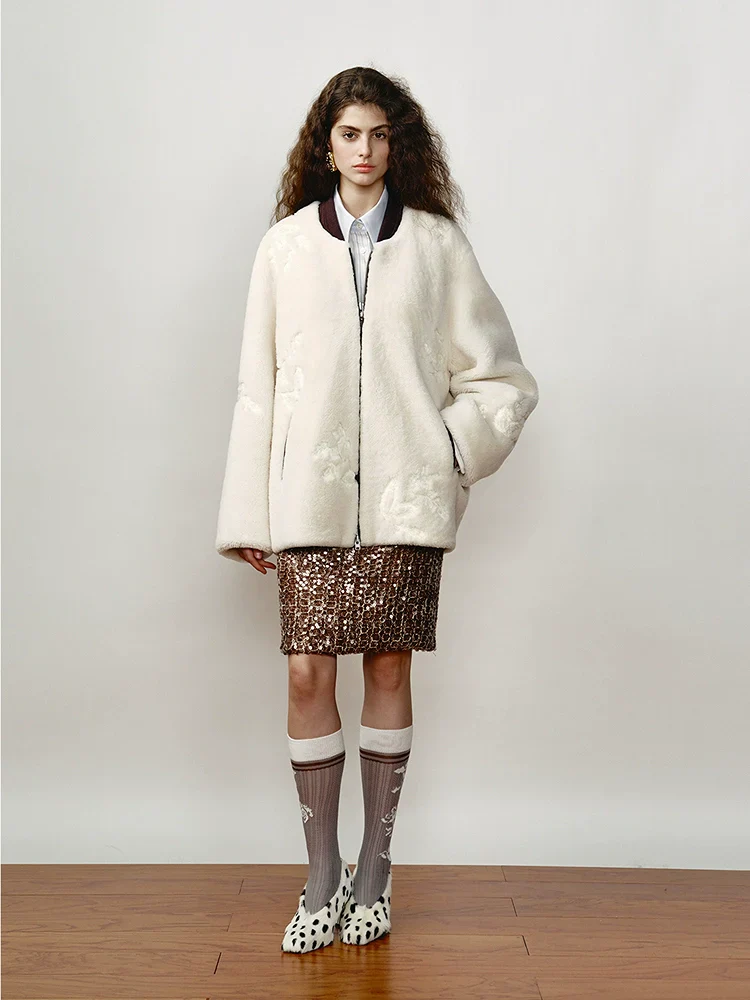 Embroidered Merino Shearling Jacket - Image 2