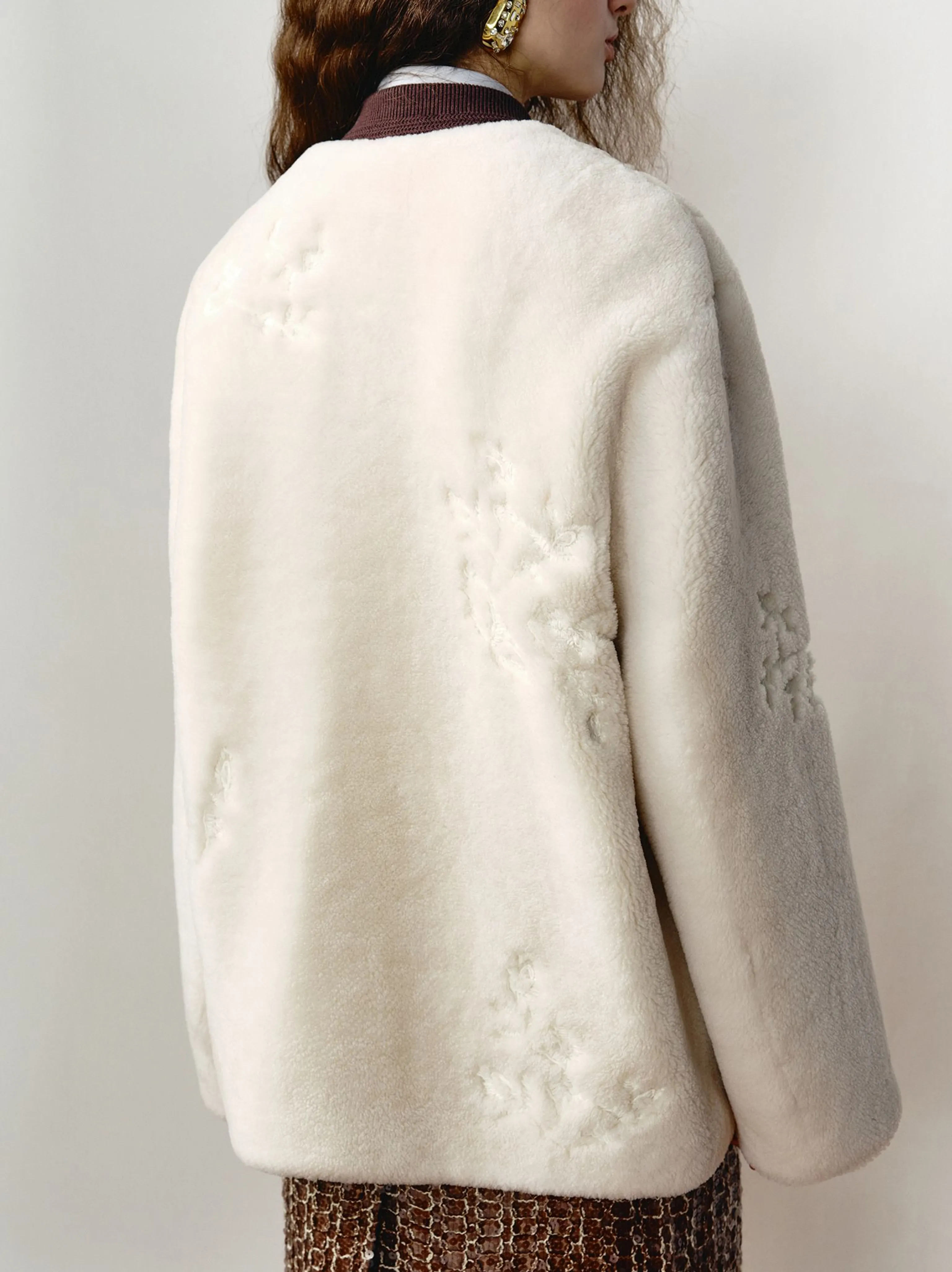 Embroidered Merino Shearling Jacket - Image 5