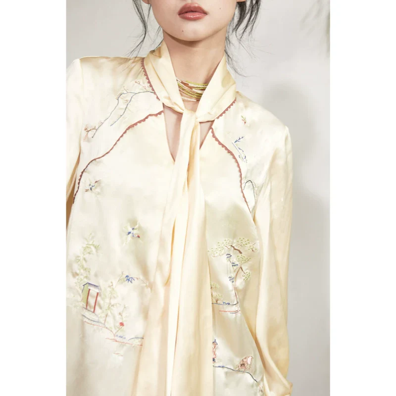 Embroidered Silk Blouse - Image 3
