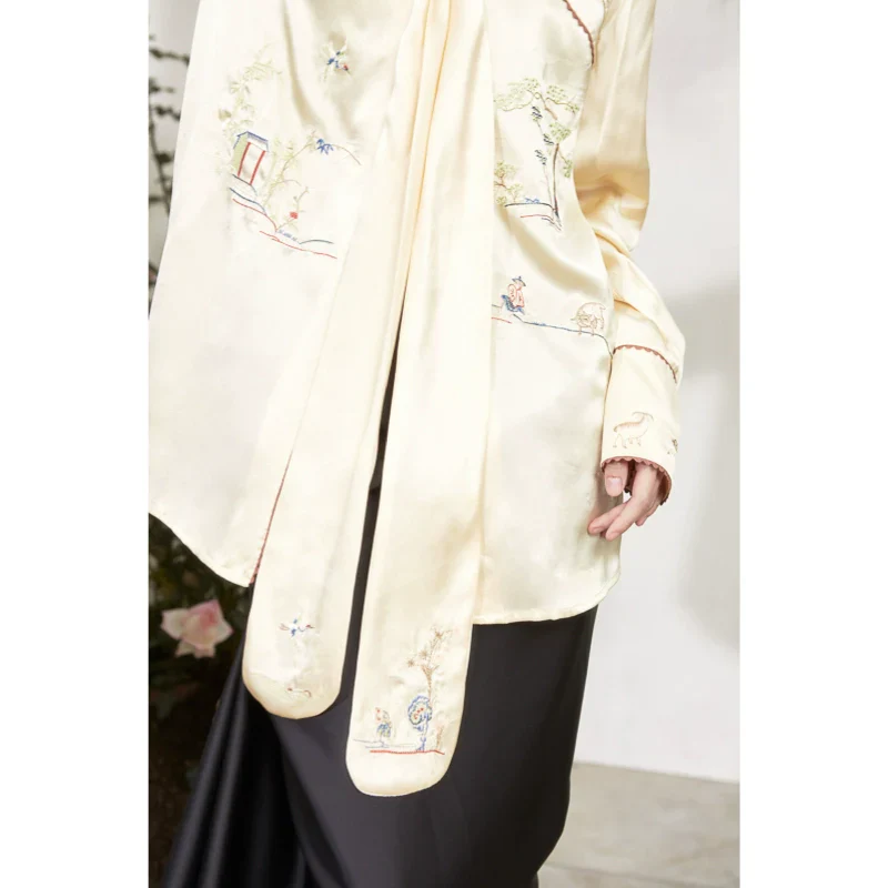 Embroidered Silk Blouse - Image 4