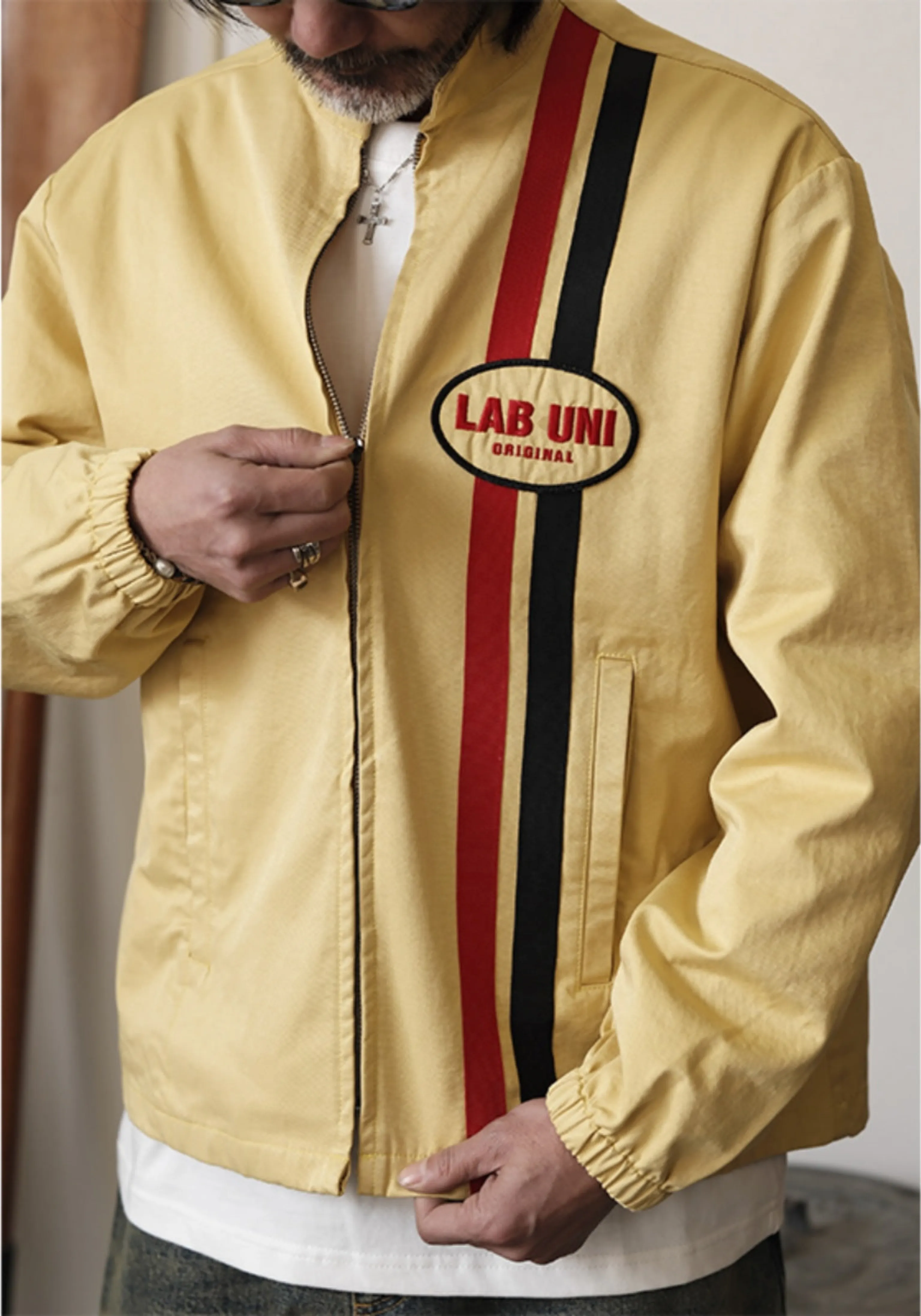 Embroidered Stand Collar Track Jacket - Image 2