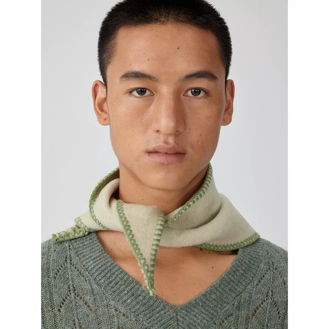 Embroidered Wool Scarf - Image 3