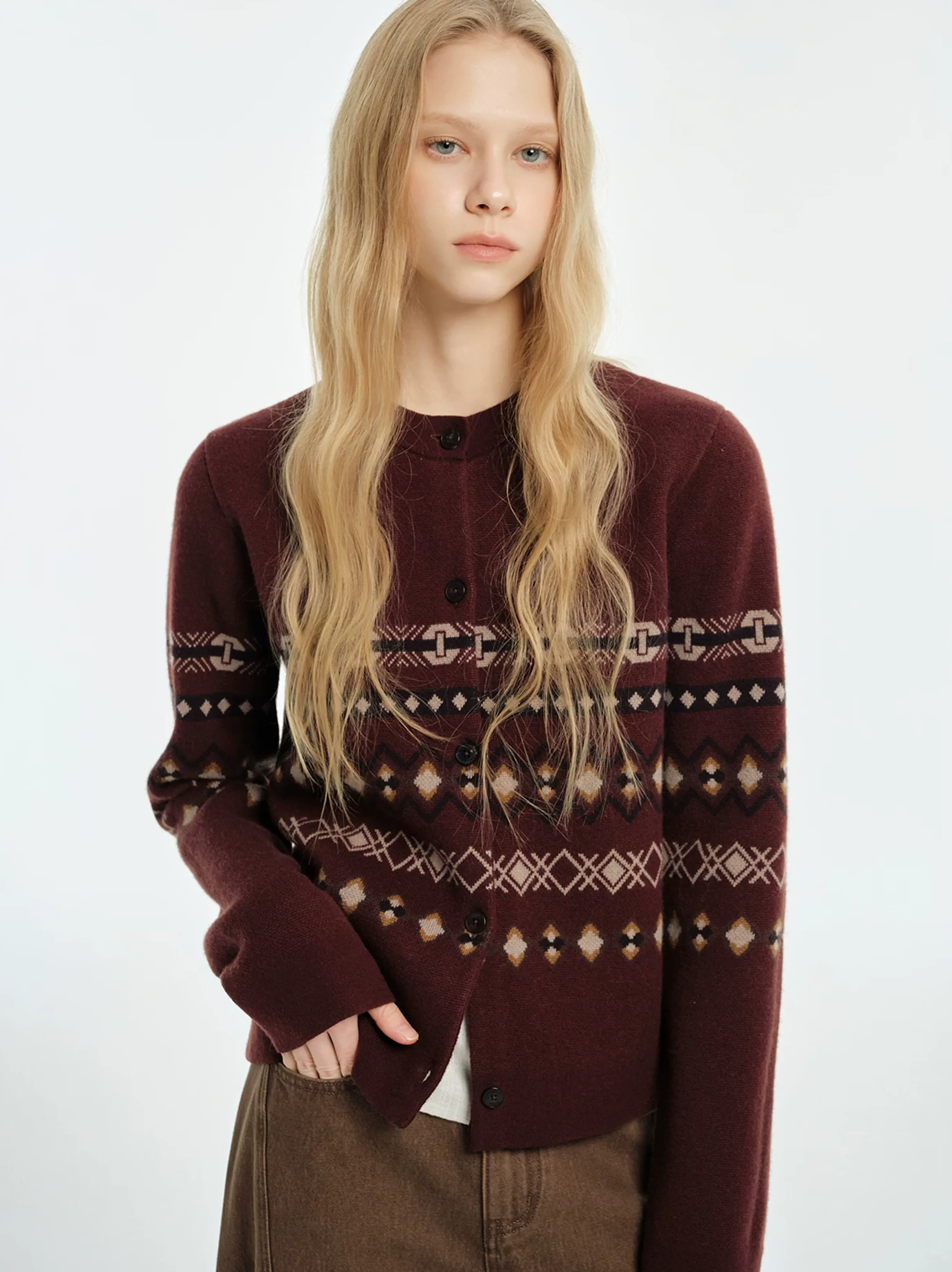 Fair Isle Jacquard Cardigan - Image 3
