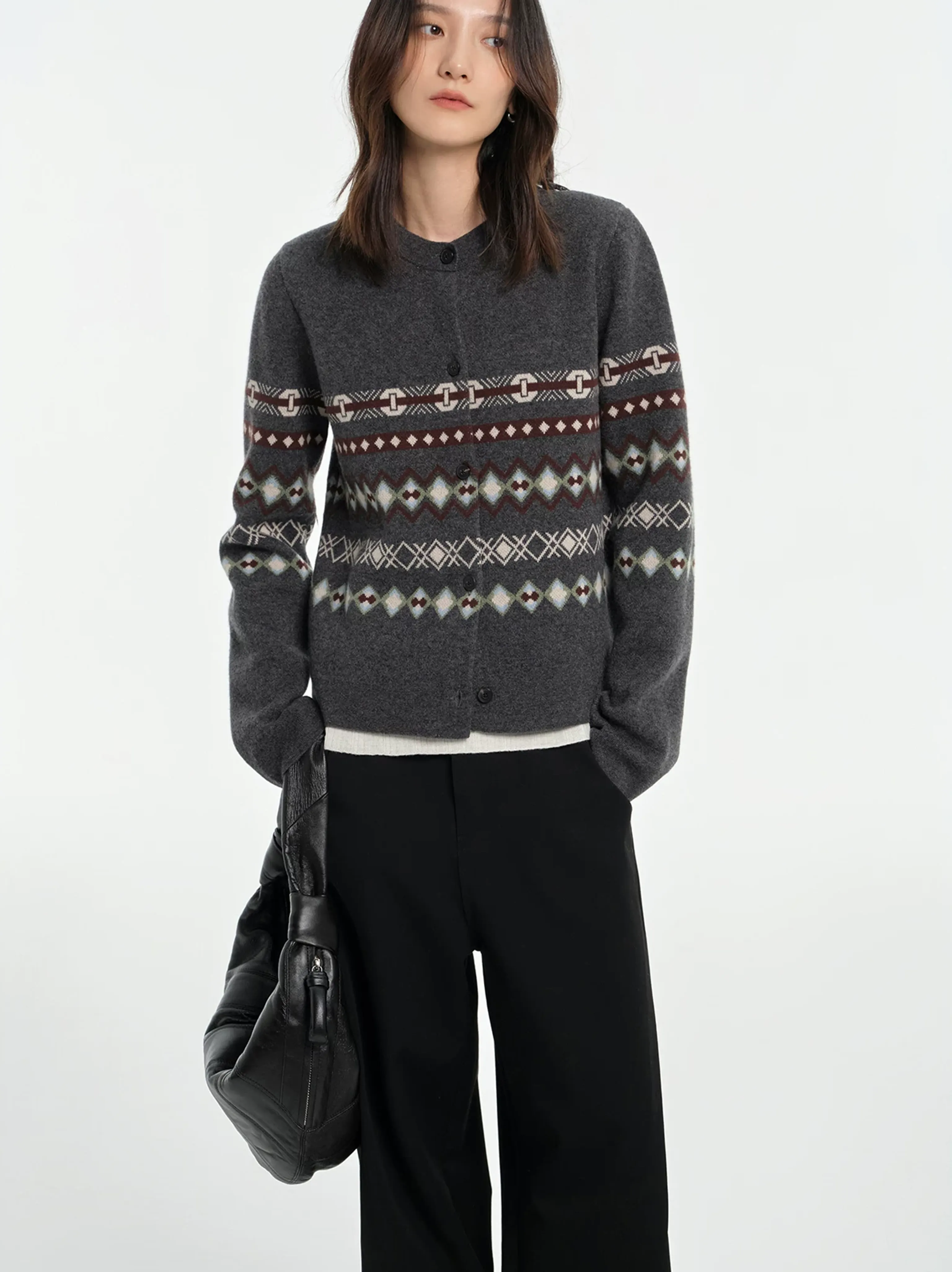 Fair Isle Jacquard Cardigan - Image 5