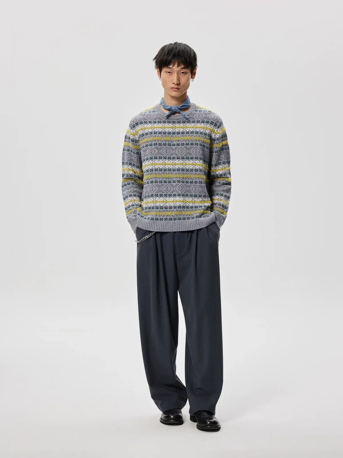 Fair Isle Jacquard Crewneck Sweater
