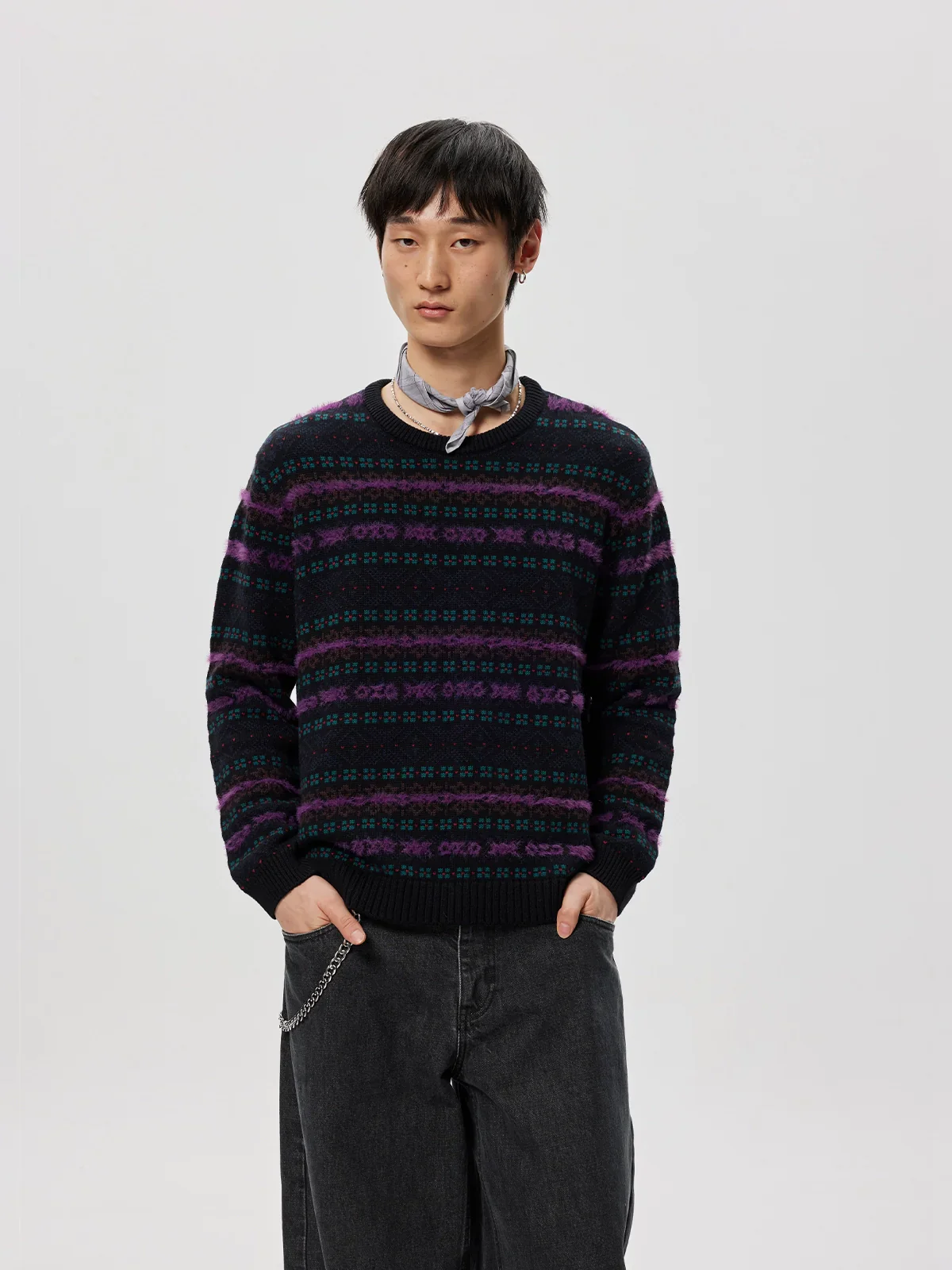 Fair Isle Jacquard Crewneck Sweater - Image 3