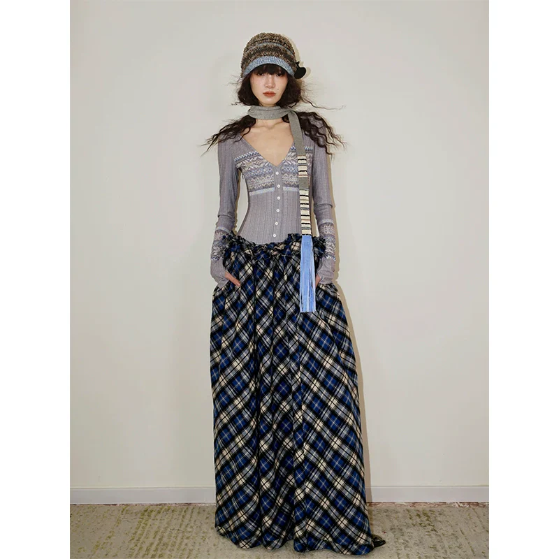 Fair Isle Plaid Long Dress - Image 2
