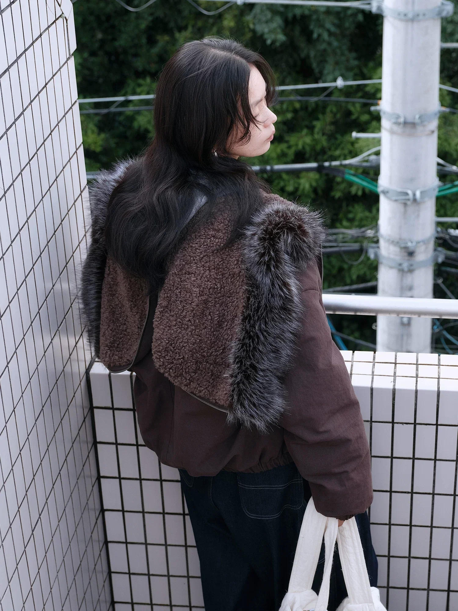 Faux-Fur Hood Down Bomber - Image 3