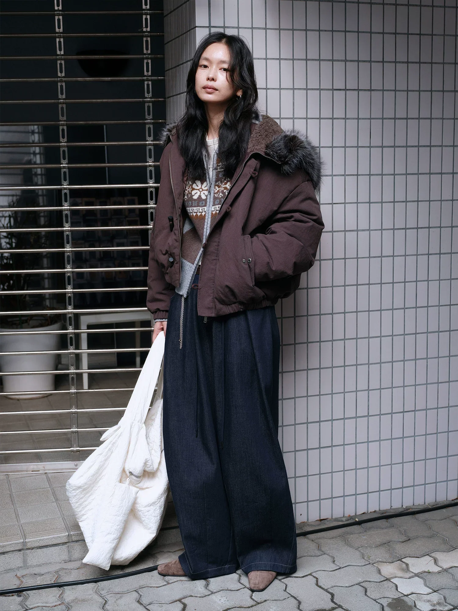 Faux-Fur Hood Down Bomber - Image 4