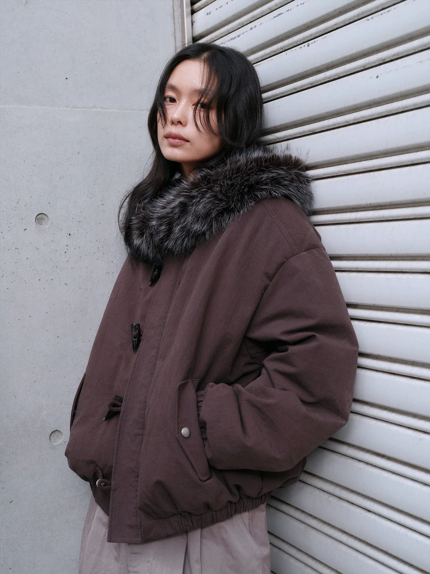 Faux-Fur Hood Down Bomber - Image 5