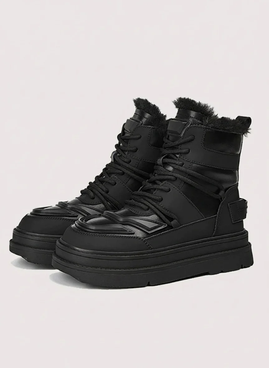 Faux-Fur Lined Platform High-Top Boots - Image 3