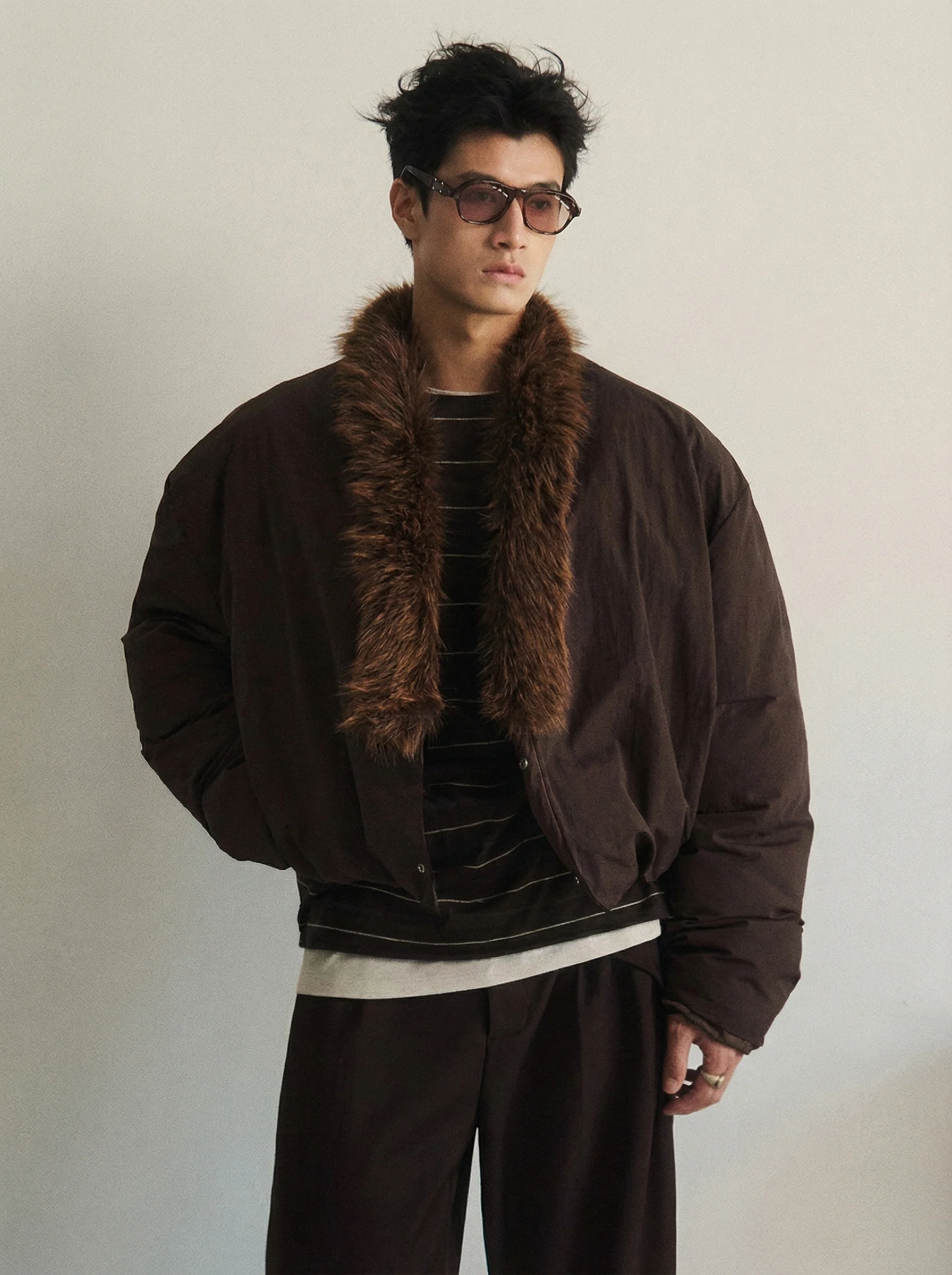 Faux-Fur Trim Down Bomber - Image 3
