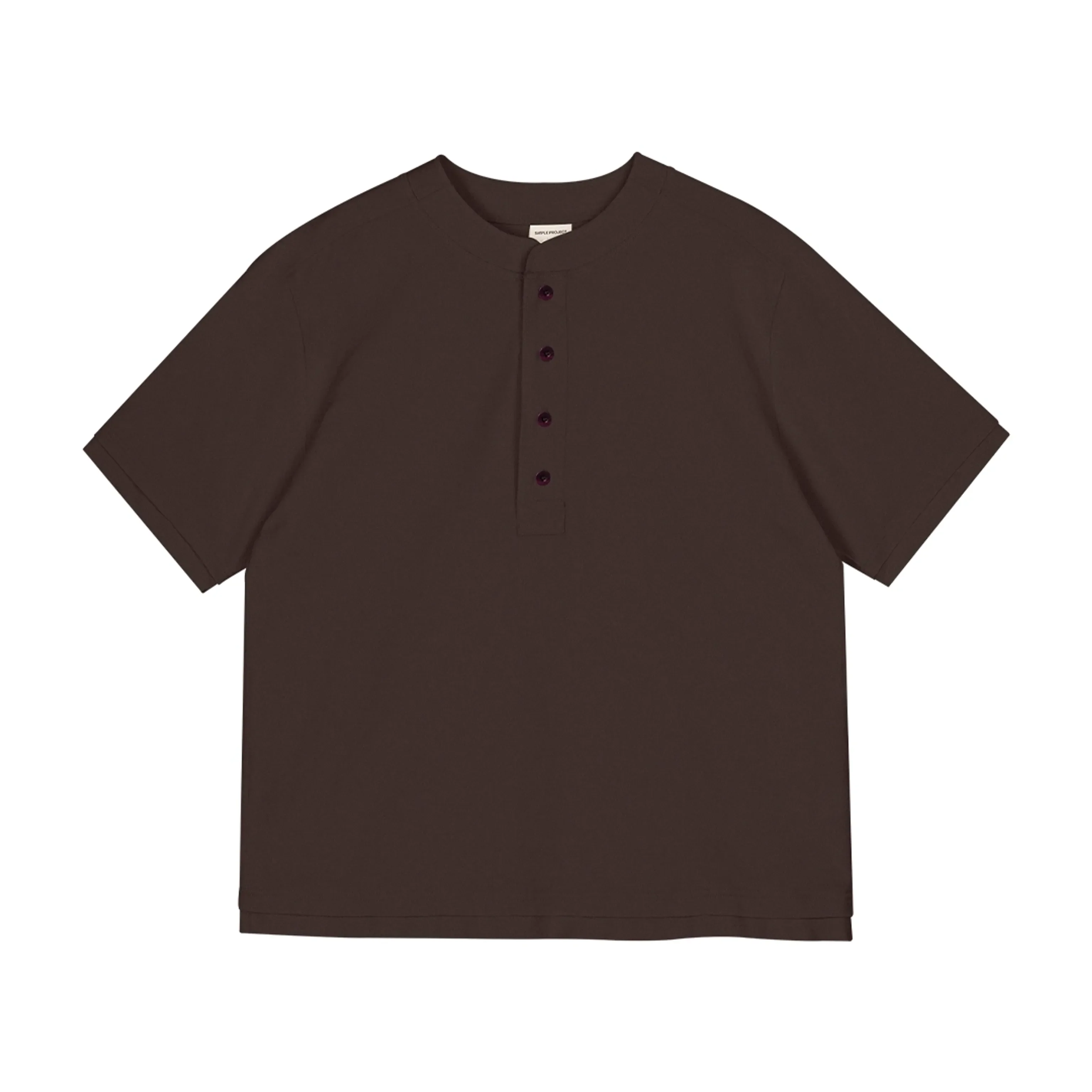 Faux-Layer Raw-Edge Henley Tee - Image 6
